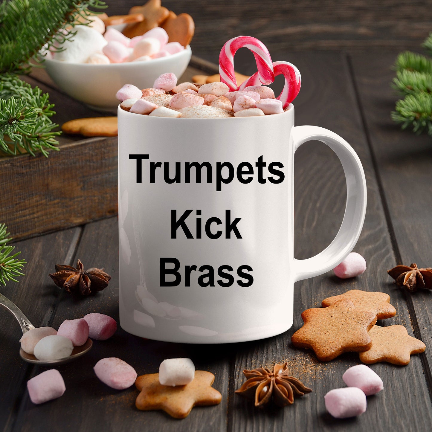 Funny Trumpet Music Mug - Trumpets Kick Brass - Mallard Moon Gift Shop