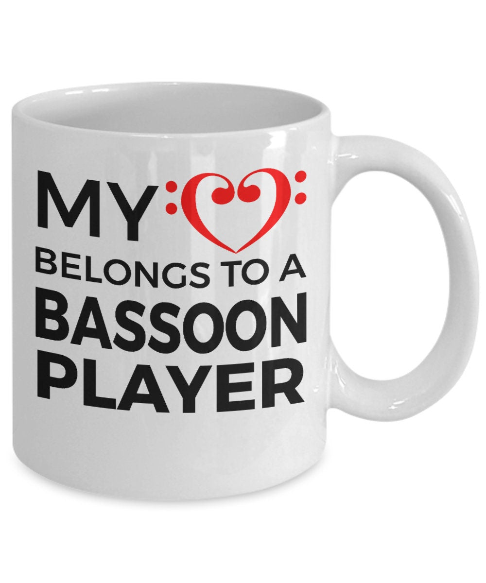 Bassoon Player Mug - My Heart Belongs To A Bassoon Player - Mallard Moon Gift Shop