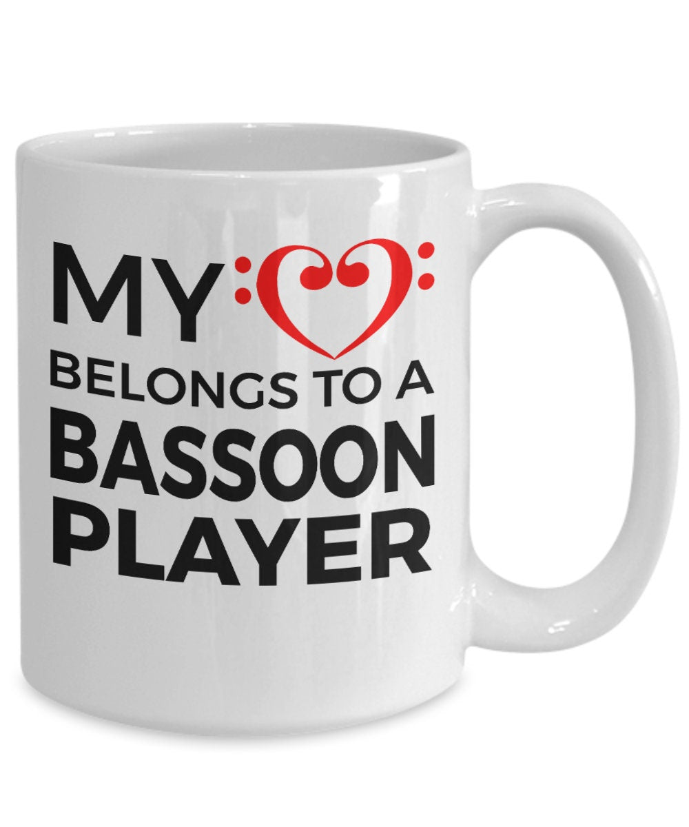 Bassoon Player Mug - My Heart Belongs To A Bassoon Player - Mallard Moon Gift Shop