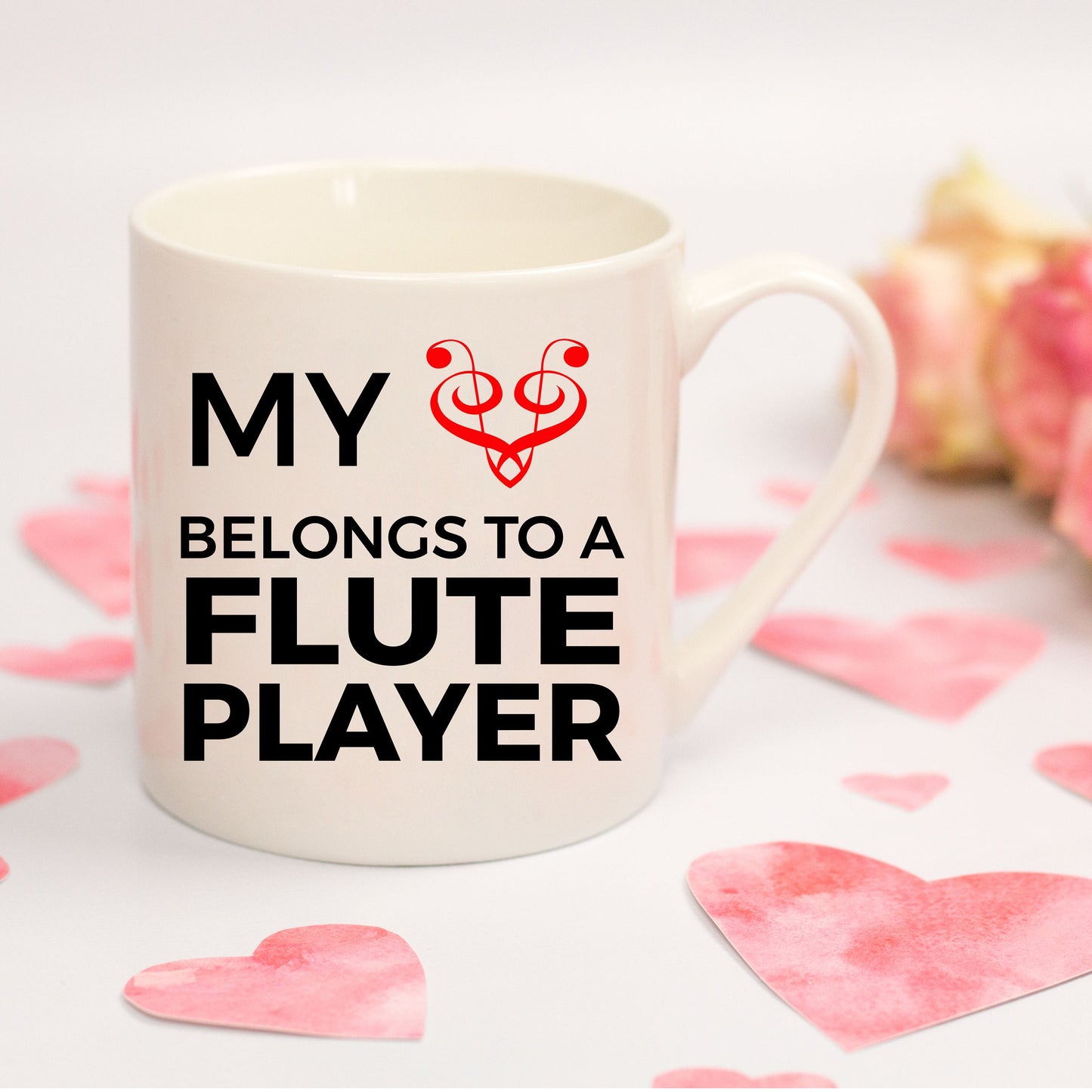 Flute Player Mug - My Heart Belongs To A Flute Player - Mallard Moon Gift Shop