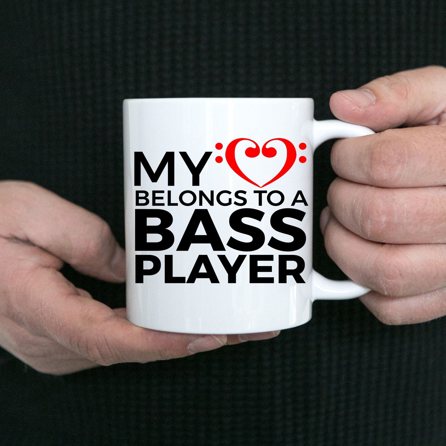 Bass Player Mug - My Heart Belongs To A Bass Player - Mallard Moon Gift Shop
