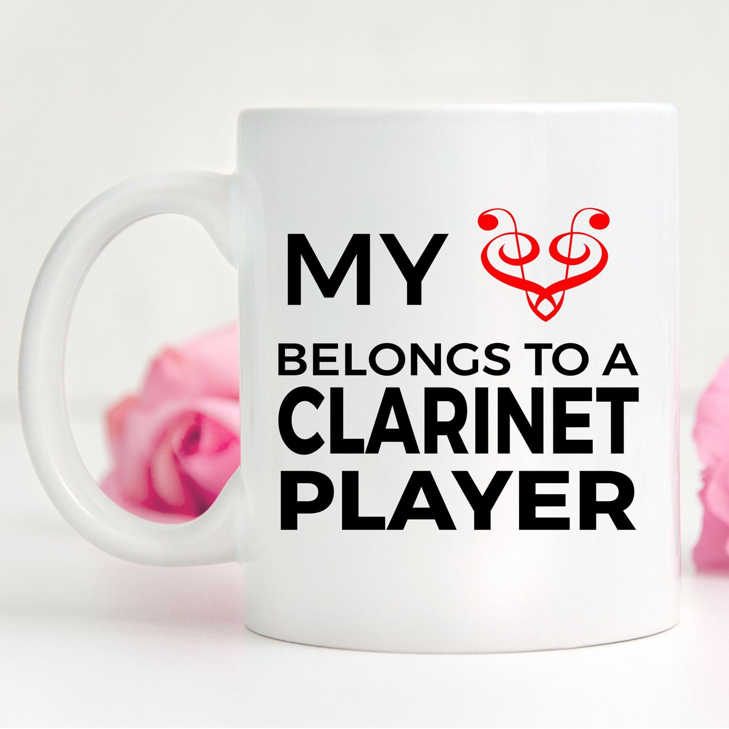 Clarinet Player Mug - My Heart Belongs To A Clarinet Player - Mallard Moon Gift Shop