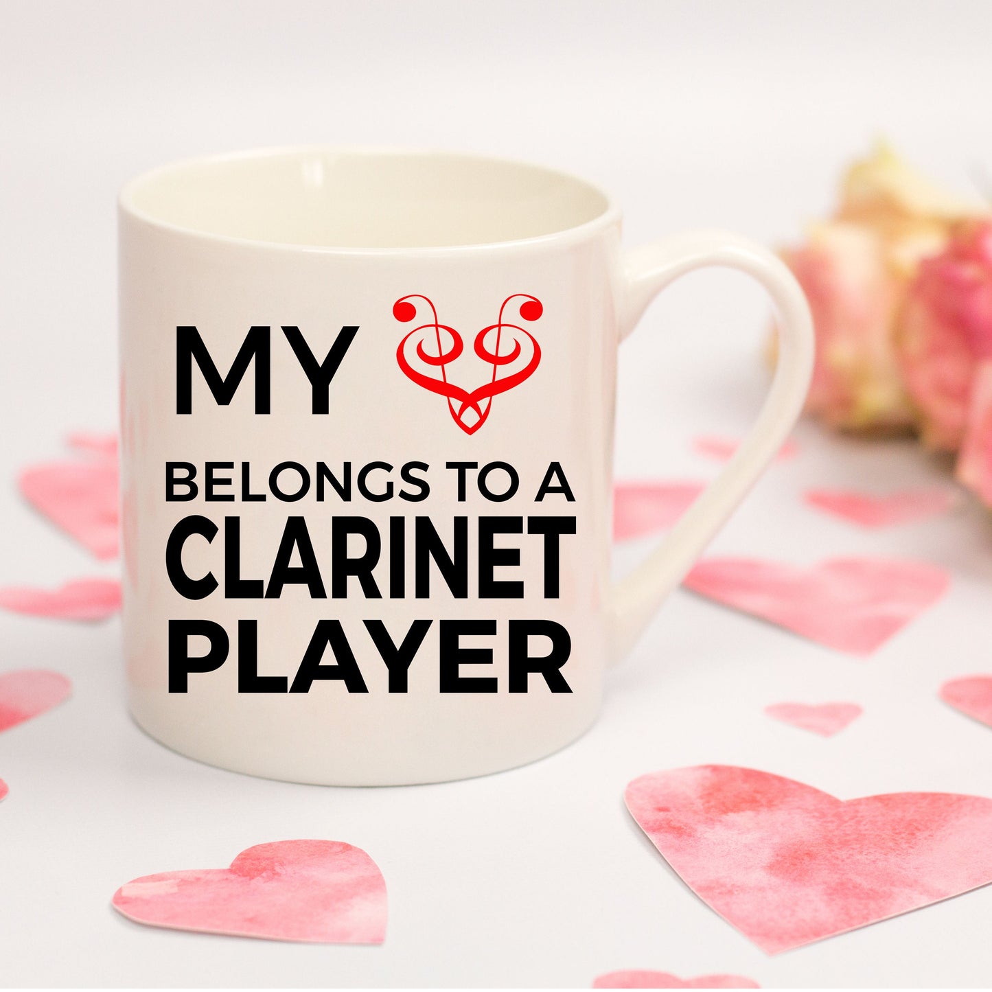Clarinet Player Mug - My Heart Belongs To A Clarinet Player - Mallard Moon Gift Shop