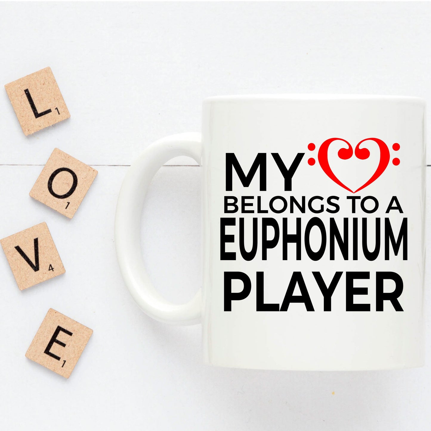 Euphonium Player Romantic Mug - My Heart Belongs to a Euphonium Player - Mallard Moon Gift Shop