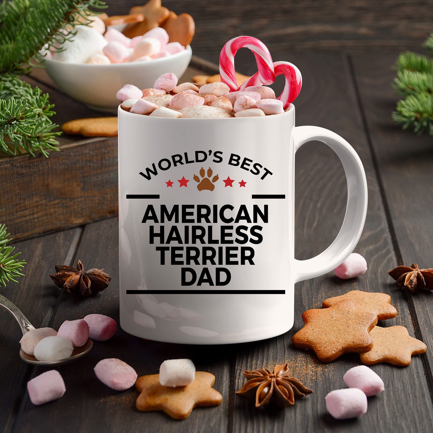 American Hairless Terrier Dog Dad Mug - Mallard Moon Gift Shop