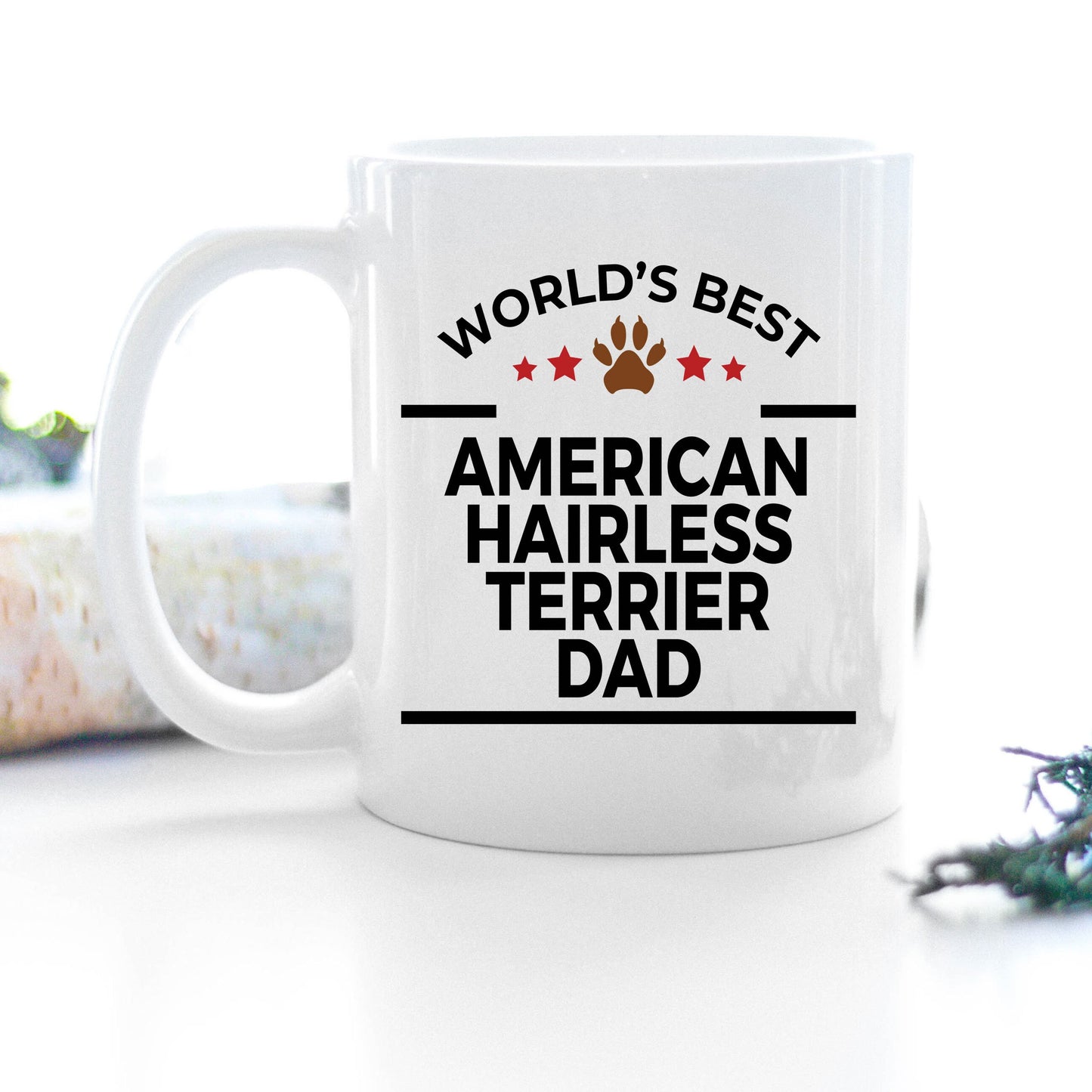 American Hairless Terrier Dog Dad Mug - Mallard Moon Gift Shop