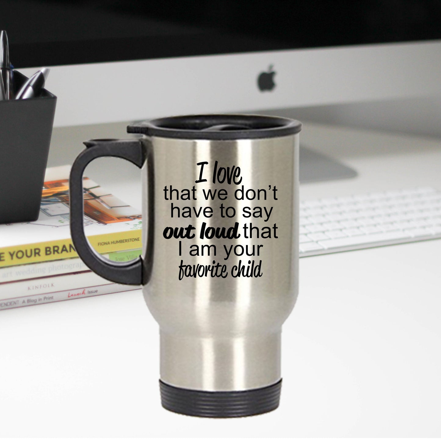 Favorite child travel mug - perfect gift for mother or father - Mallard Moon Gift Shop