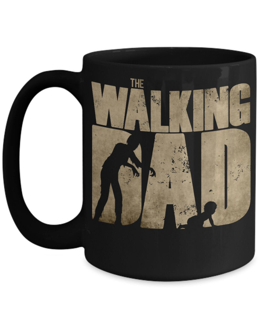 The Walking Dad Zombie Coffee Mug – Funny Fatherhood Gift for New Dads, Zombie Fans, or Baby Daddies – Unique Father Mug with Crawling Baby Graphic - Mallard Moon Gift Shop