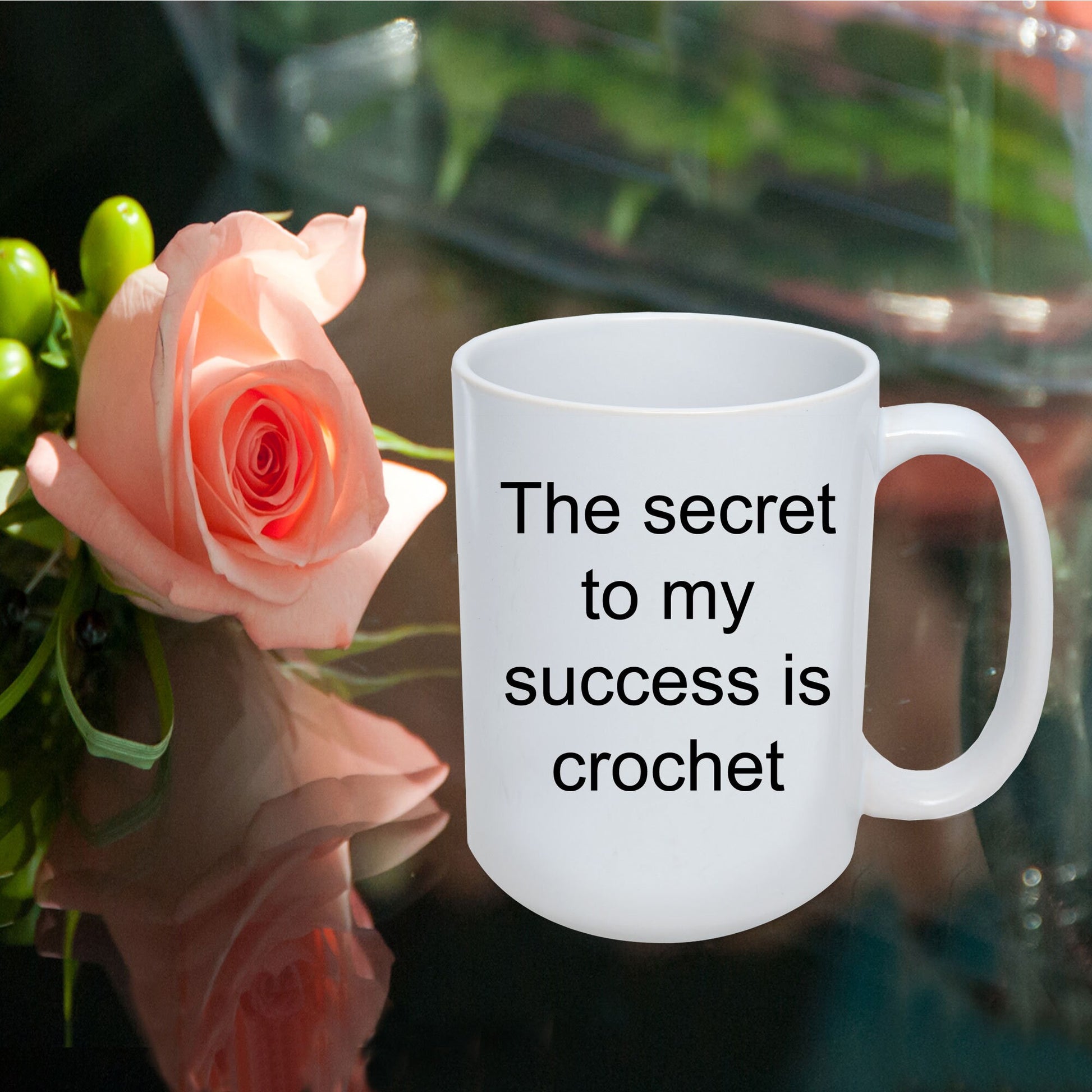 Crochet lover mug - the secret to my success is crochet funny coffee mug - Mallard Moon Gift Shop