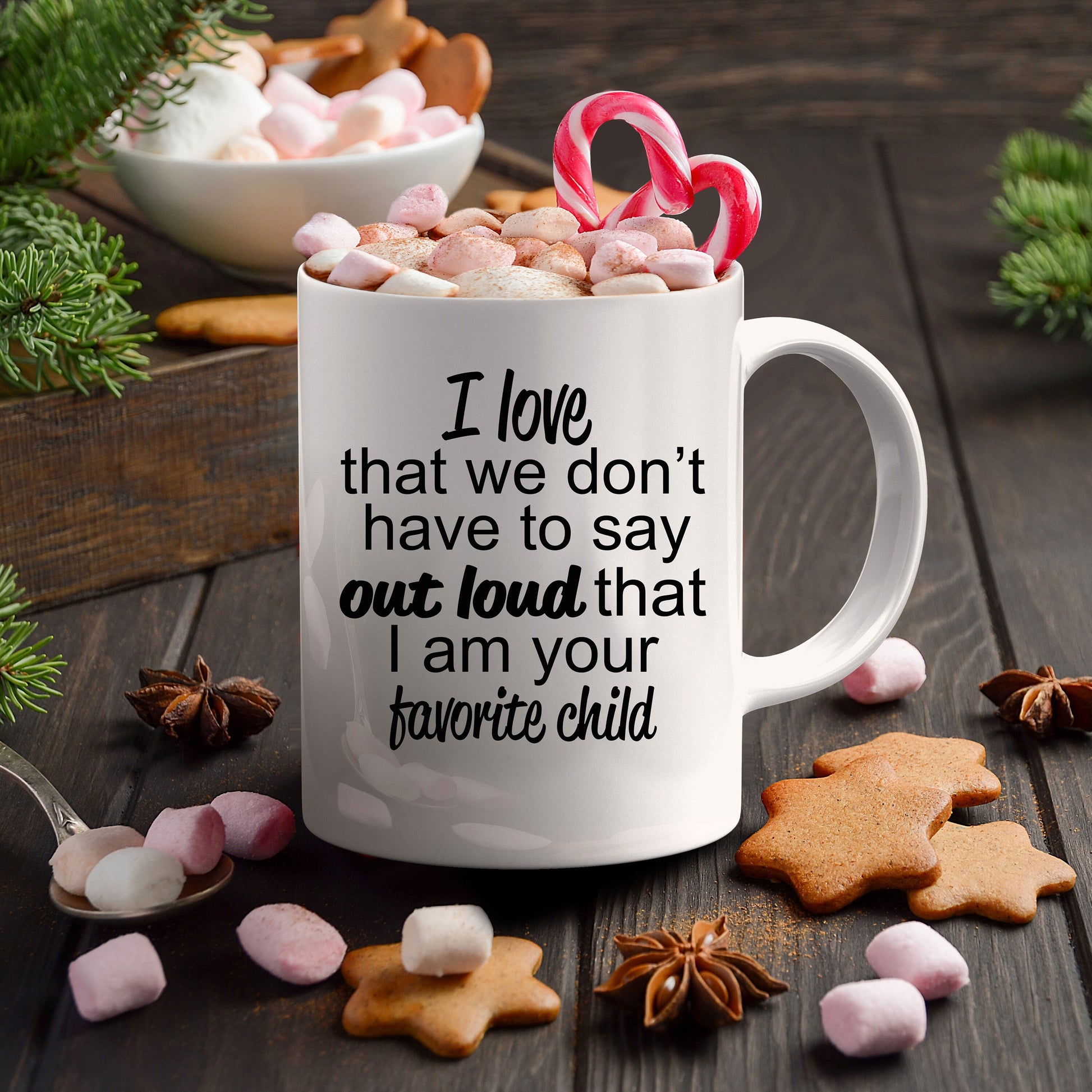 Favorite child to mother or father mug - perfect gift for mother's day or father's day - Mallard Moon Gift Shop