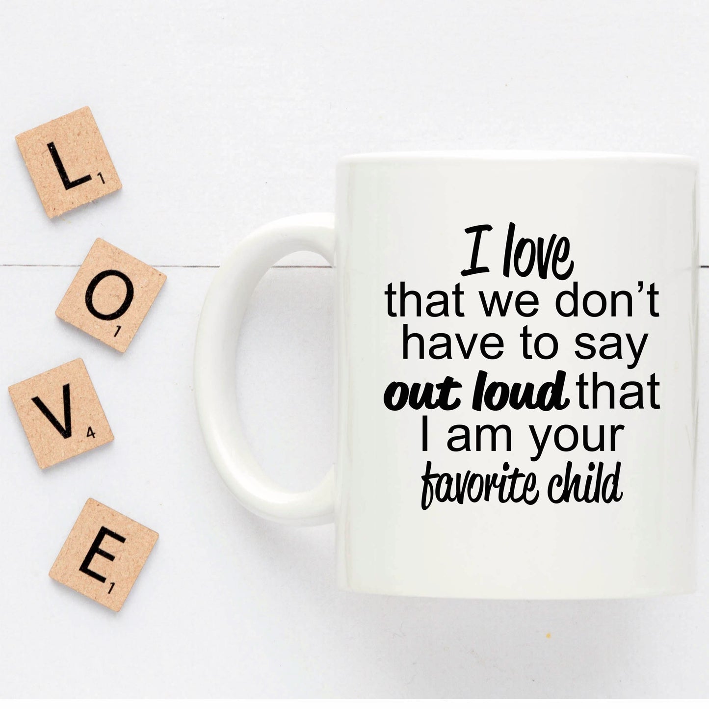 Favorite child to mother or father mug - perfect gift for mother's day or father's day - Mallard Moon Gift Shop