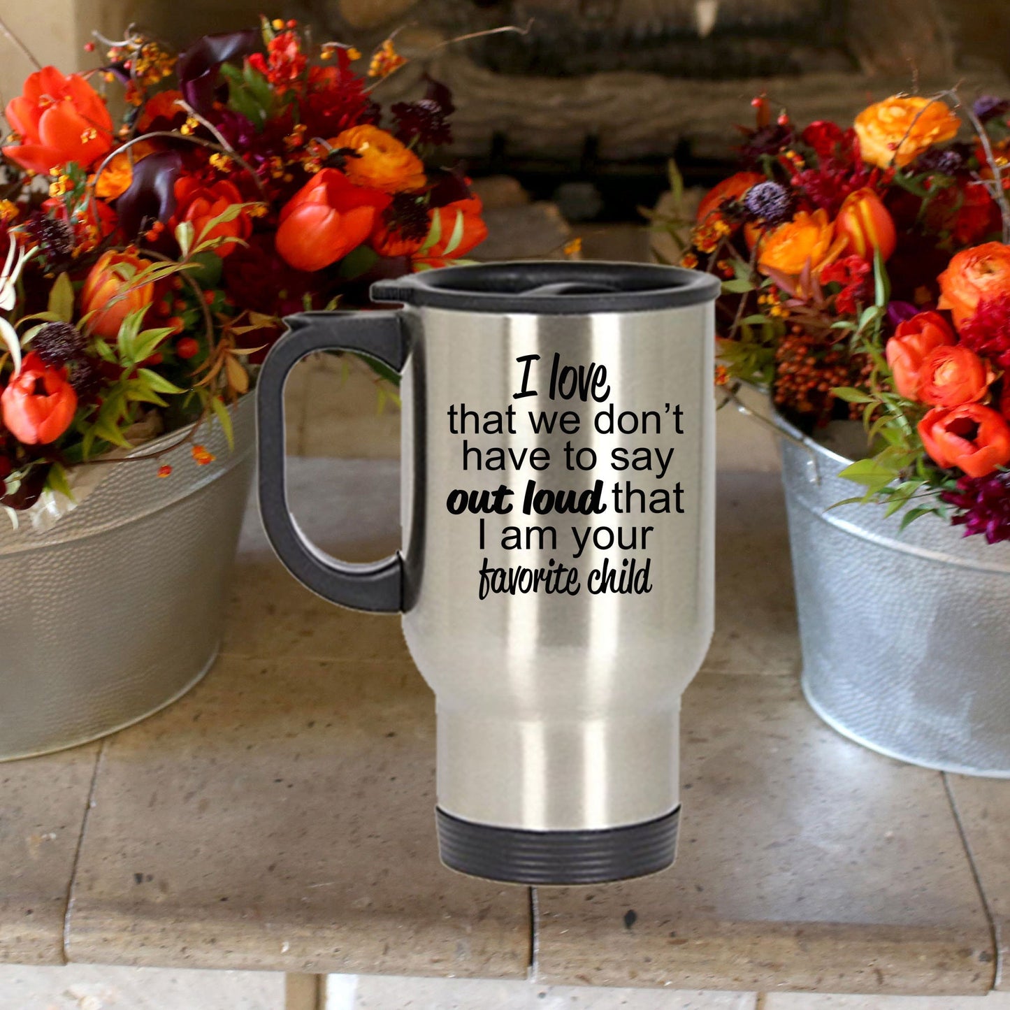 Favorite child travel mug - perfect gift for mother or father - Mallard Moon Gift Shop