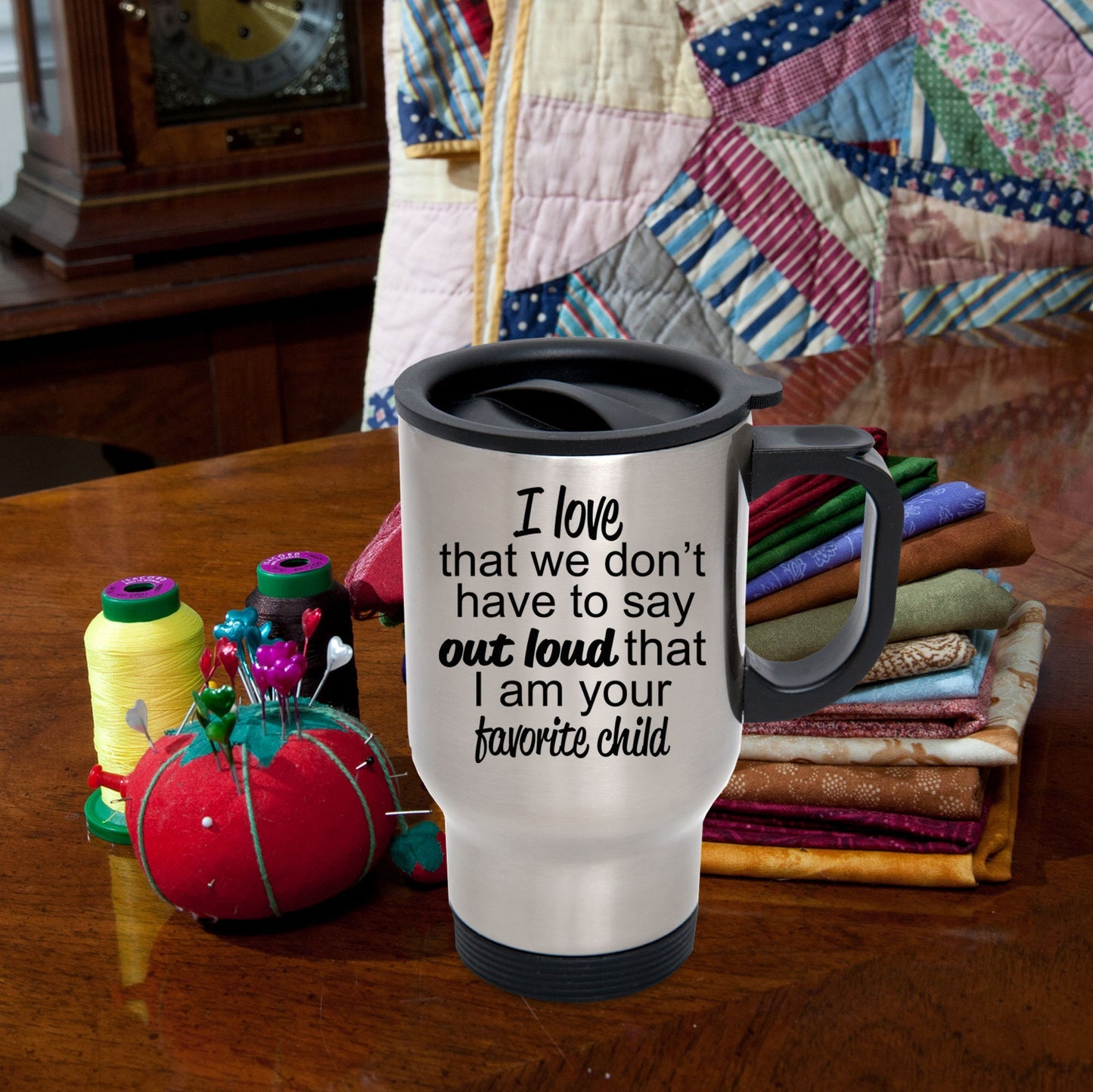 Favorite child travel mug - perfect gift for mother or father - Mallard Moon Gift Shop