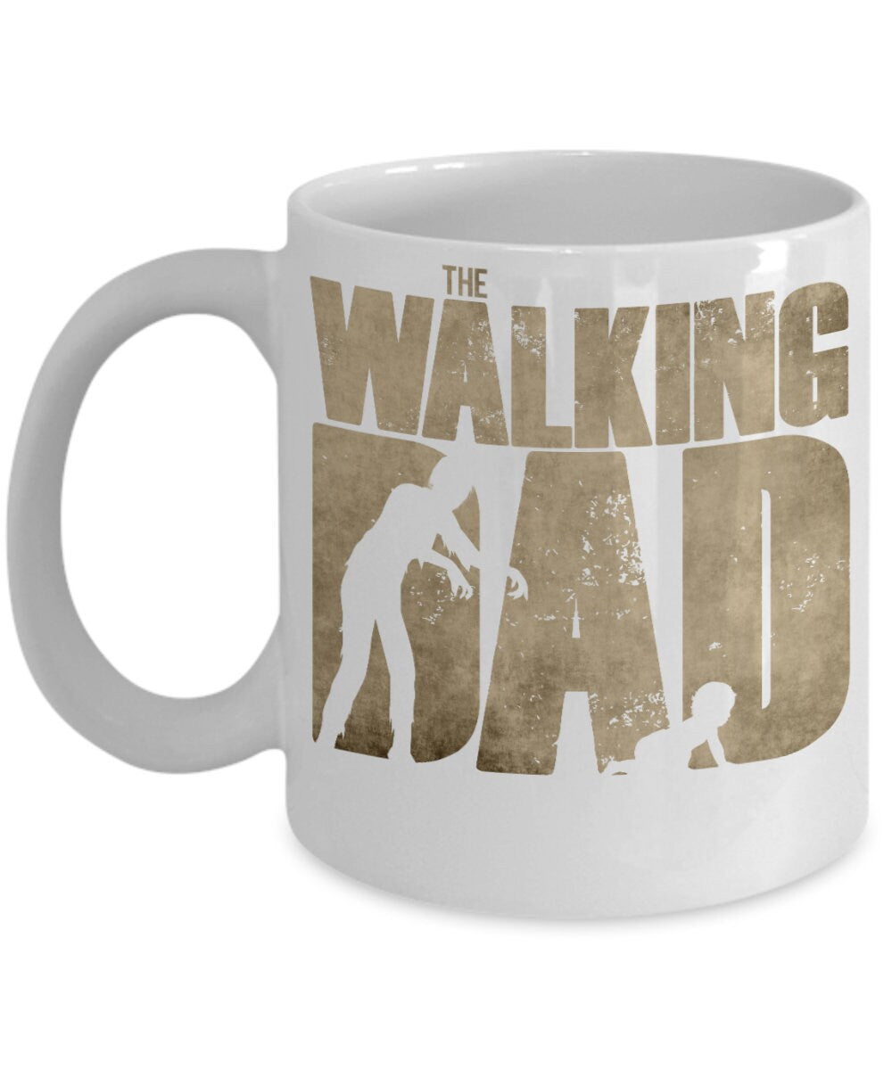 The Walking Dad Zombie Coffee Mug – Funny Fatherhood Gift for New Dads, Zombie Fans, or Baby Daddies – Unique Father Mug with Crawling Baby Graphic - Mallard Moon Gift Shop