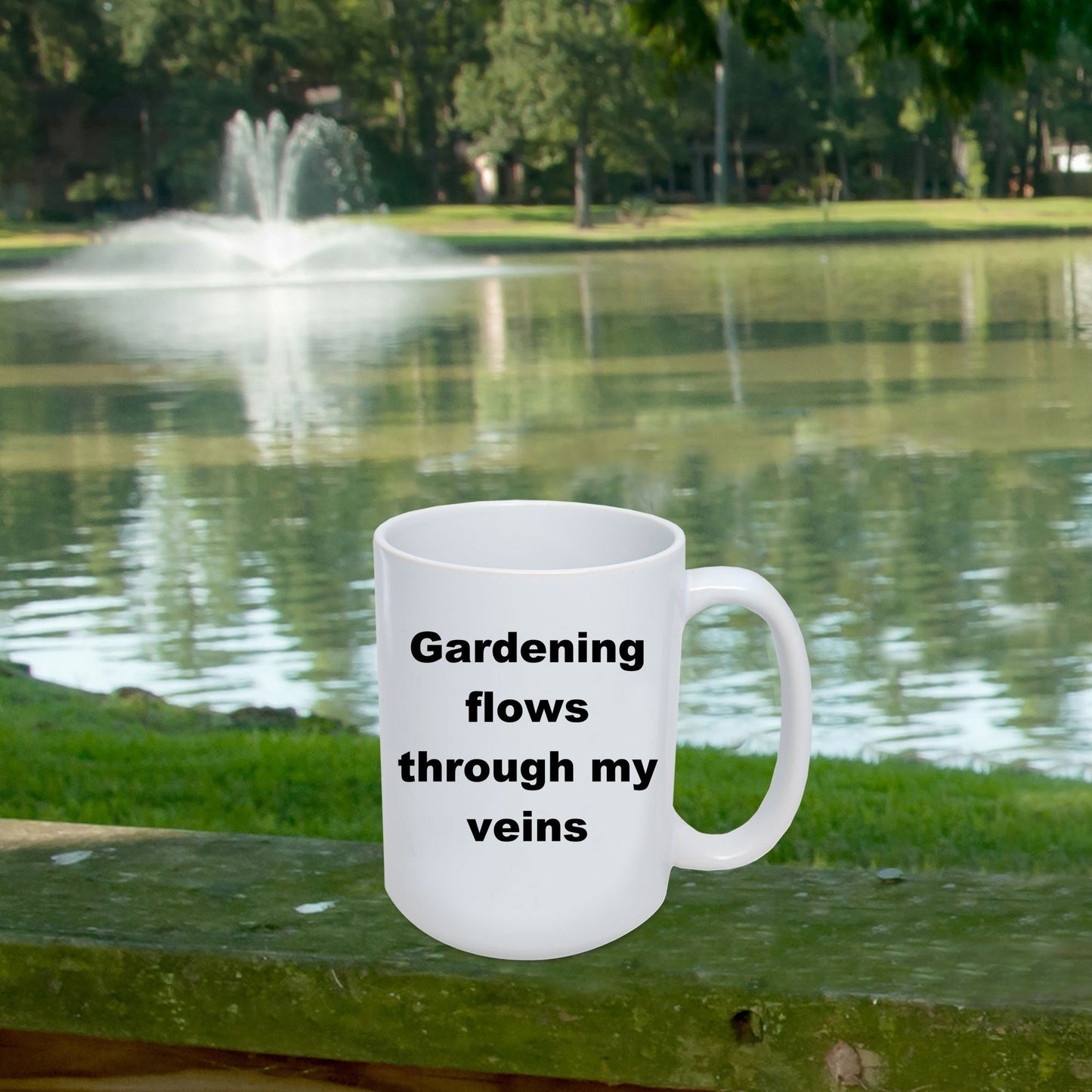 Gardener coffee mug - gardening flows through my veins - Mallard Moon Gift Shop