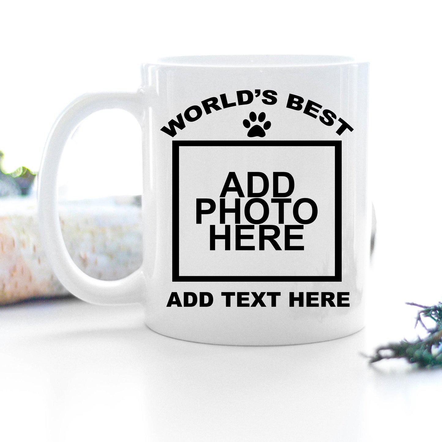DIY Custom Dog Photo Mug - Add any picture and any text - Mallard Moon Gift Shop