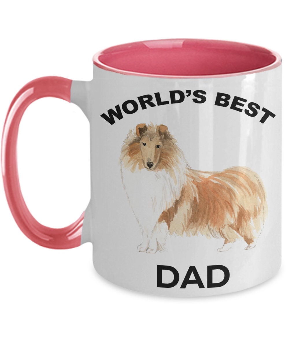 Collie Dog best Dad coffee mug - Mallard Moon Gift Shop