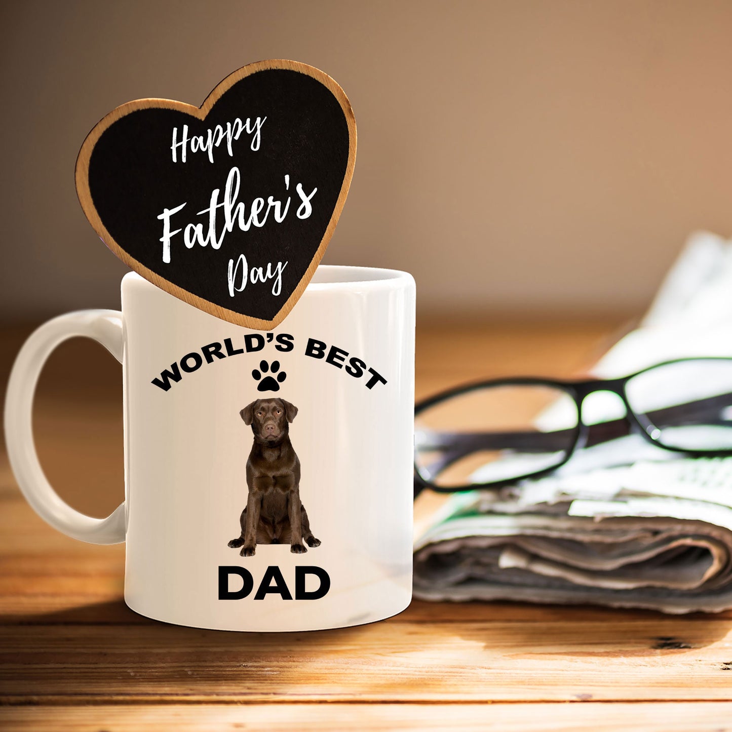 Chocolate Labrador Retriever Best Dad coffee mug - Mallard Moon Gift Shop
