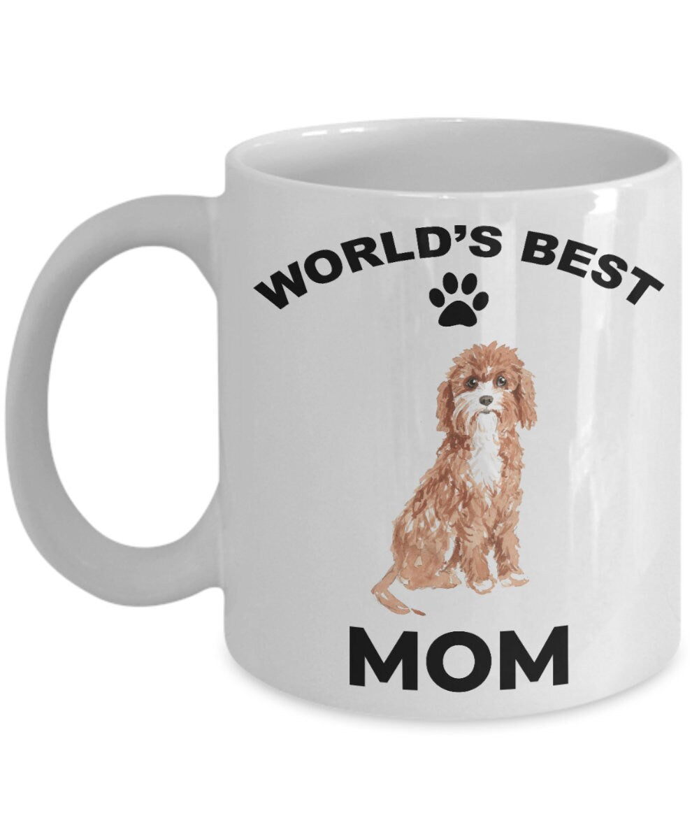 Cavapoo Best Mom mugs - white ceramic and two tone - Mallard Moon Gift Shop