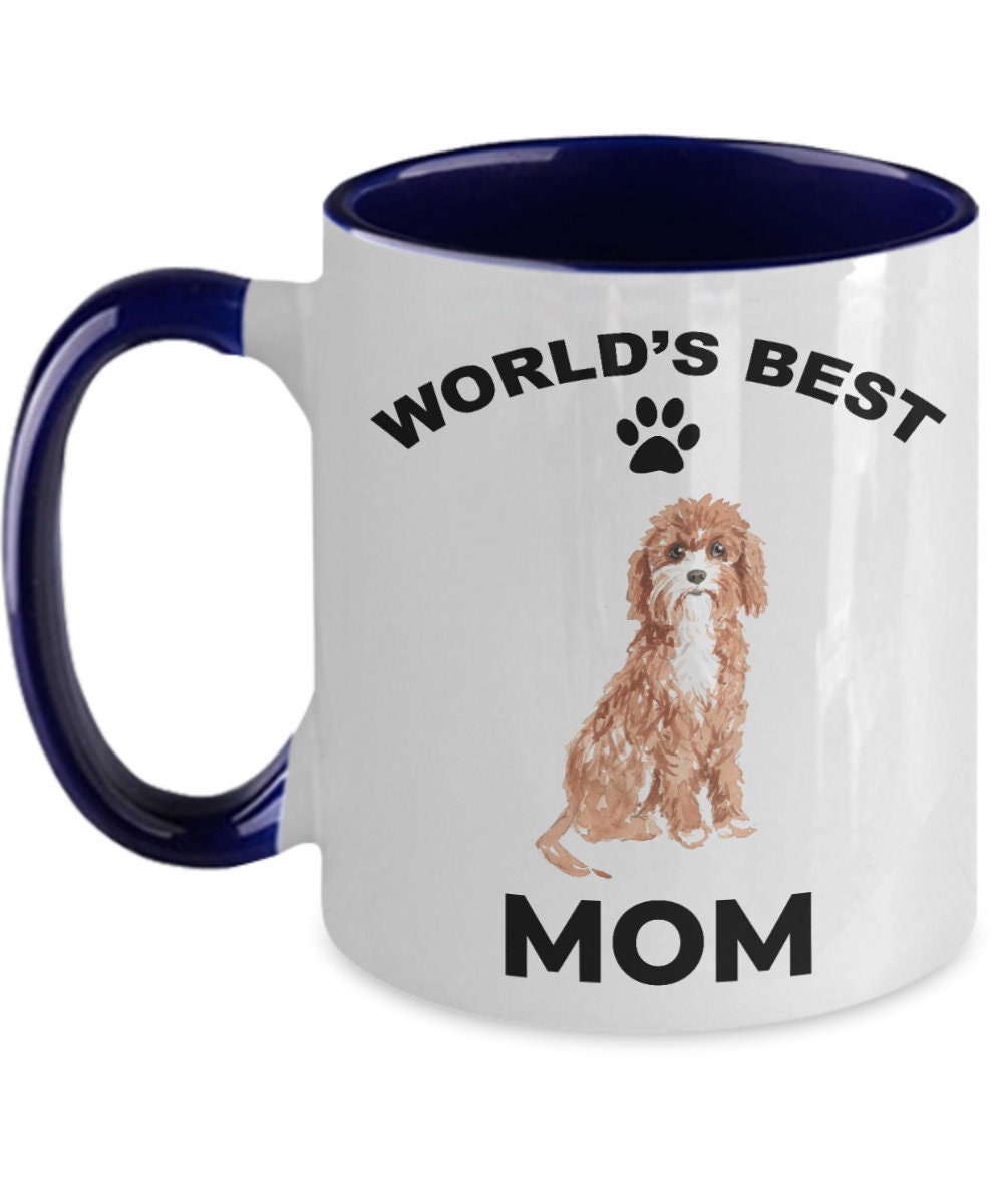 Cavapoo Best Mom mugs - white ceramic and two tone - Mallard Moon Gift Shop
