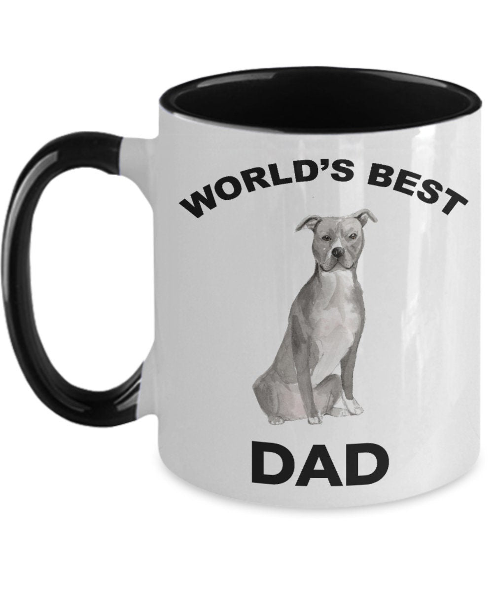 American Staffordshire Terrier Best Dog Dad Coffee Mug - Mallard Moon Gift Shop