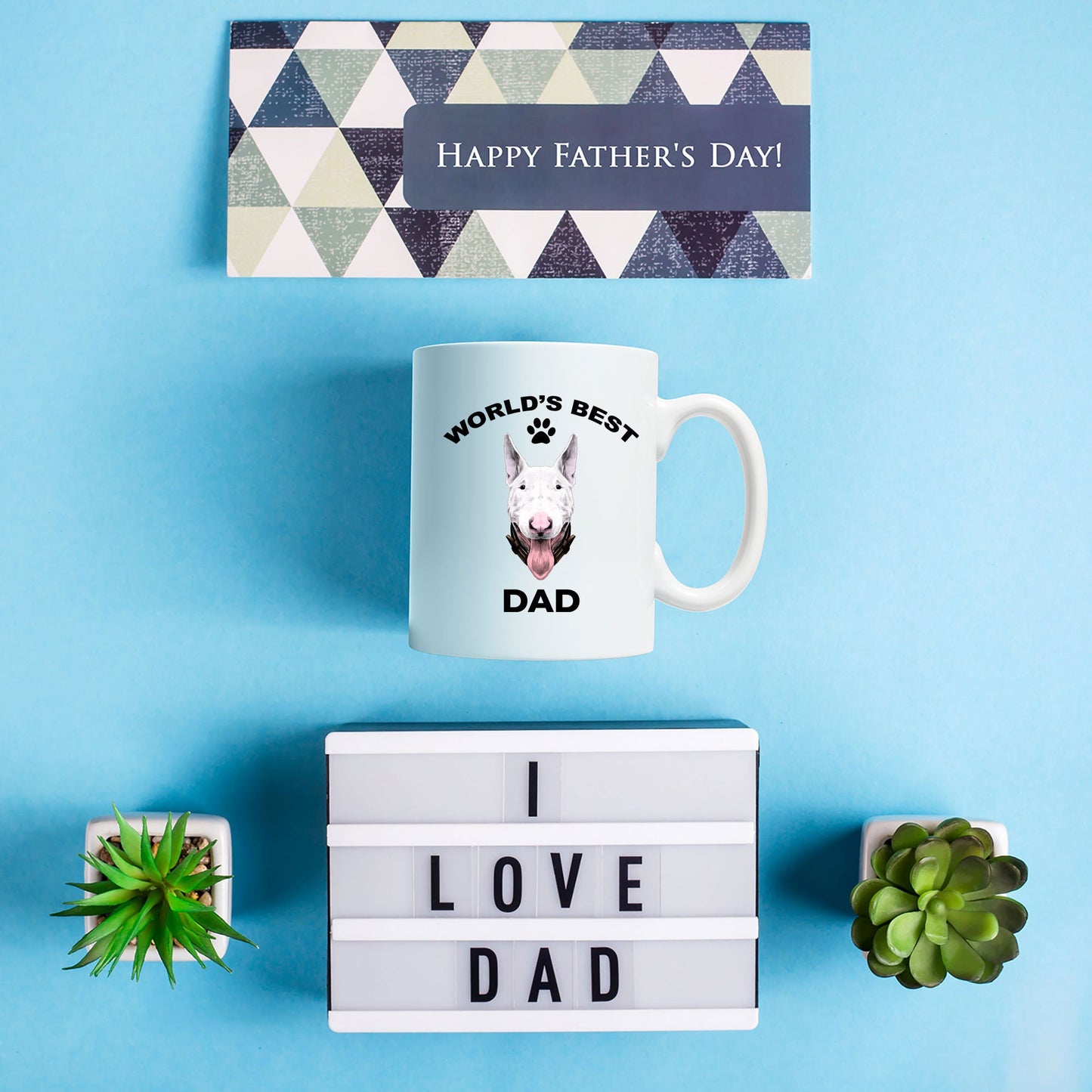 Bull terrier dog dad coffee mug - Mallard Moon Gift Shop