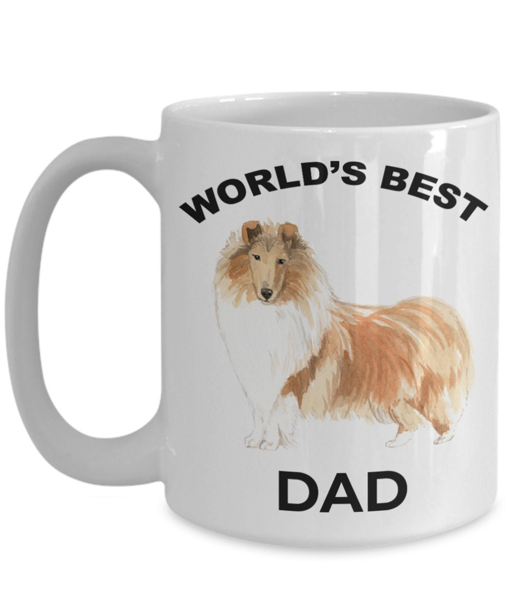 Collie Dog best Dad coffee mug - Mallard Moon Gift Shop