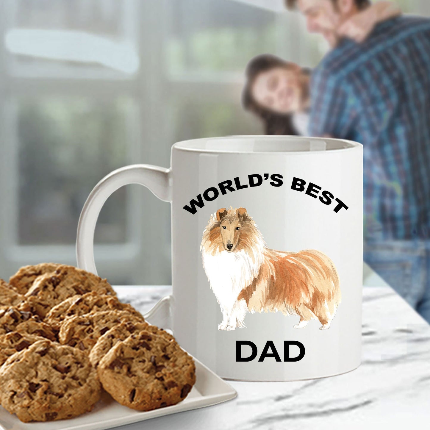 Collie Dog best Dad coffee mug - Mallard Moon Gift Shop