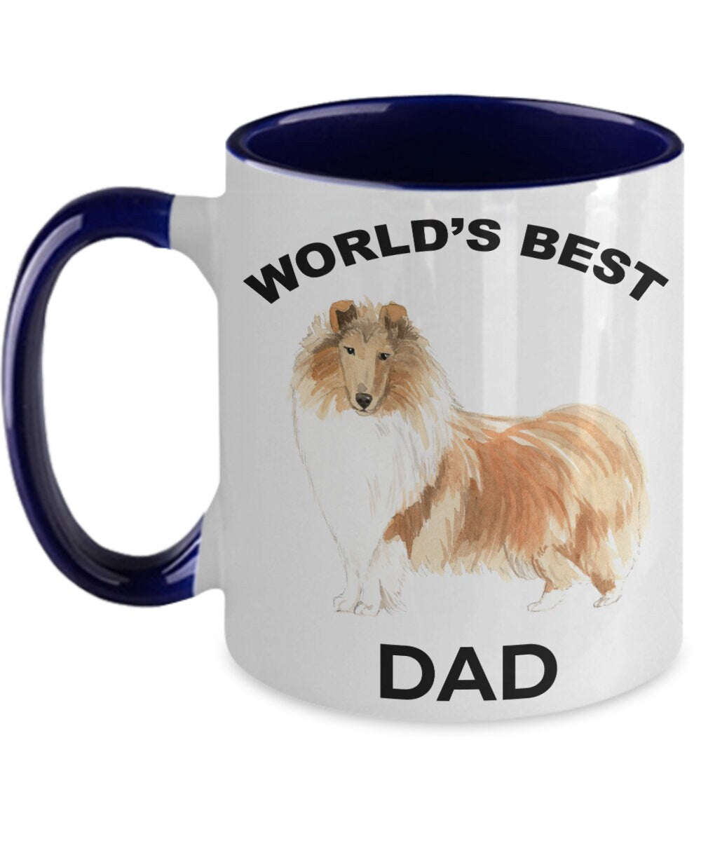 Collie Dog best Dad coffee mug - Mallard Moon Gift Shop