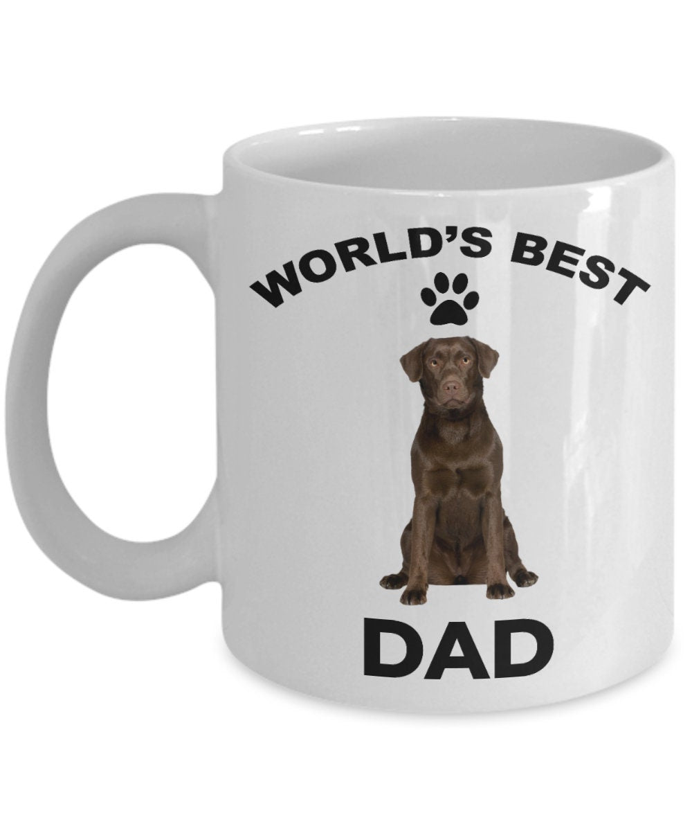 Chocolate Labrador Retriever Best Dad coffee mug - Mallard Moon Gift Shop