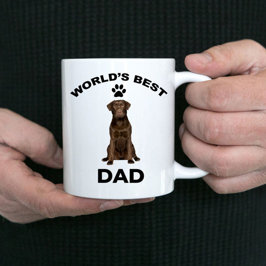 Chocolate Labrador Retriever Best Dad coffee mug - Mallard Moon Gift Shop