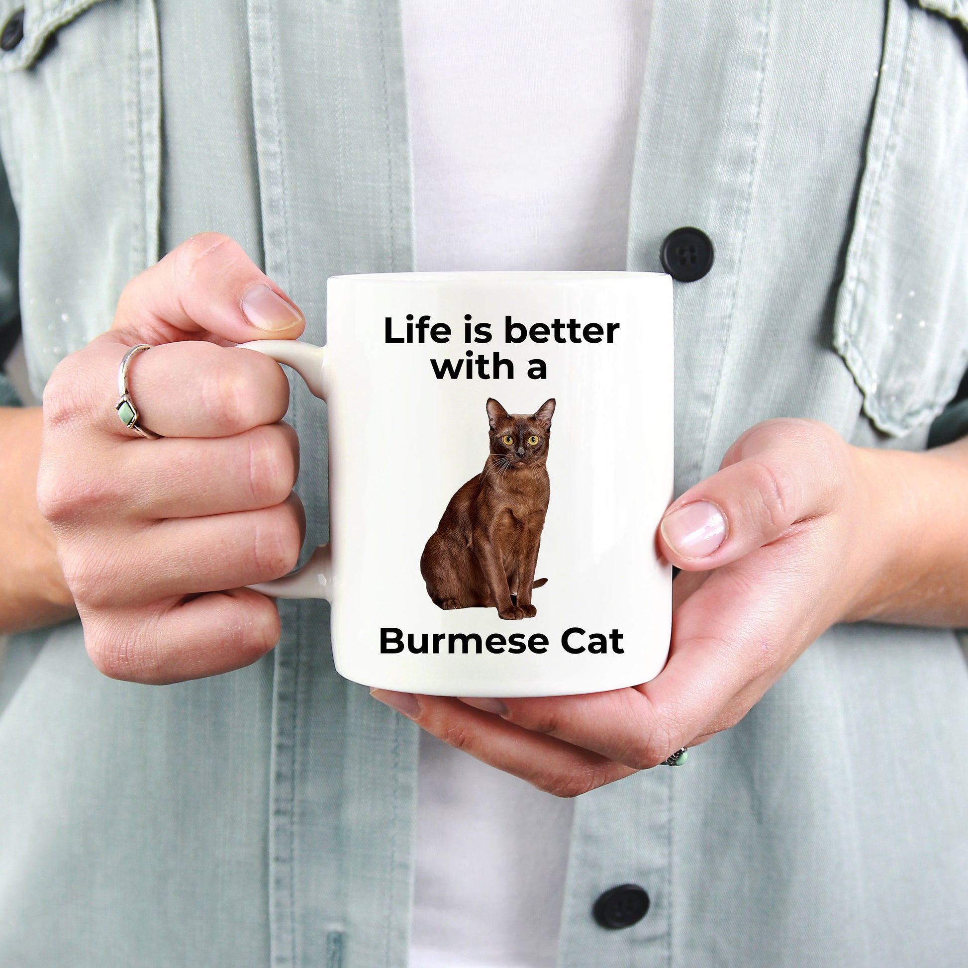 Burmese Cat Coffee Mug - Life is Better - Mallard Moon Gift Shop