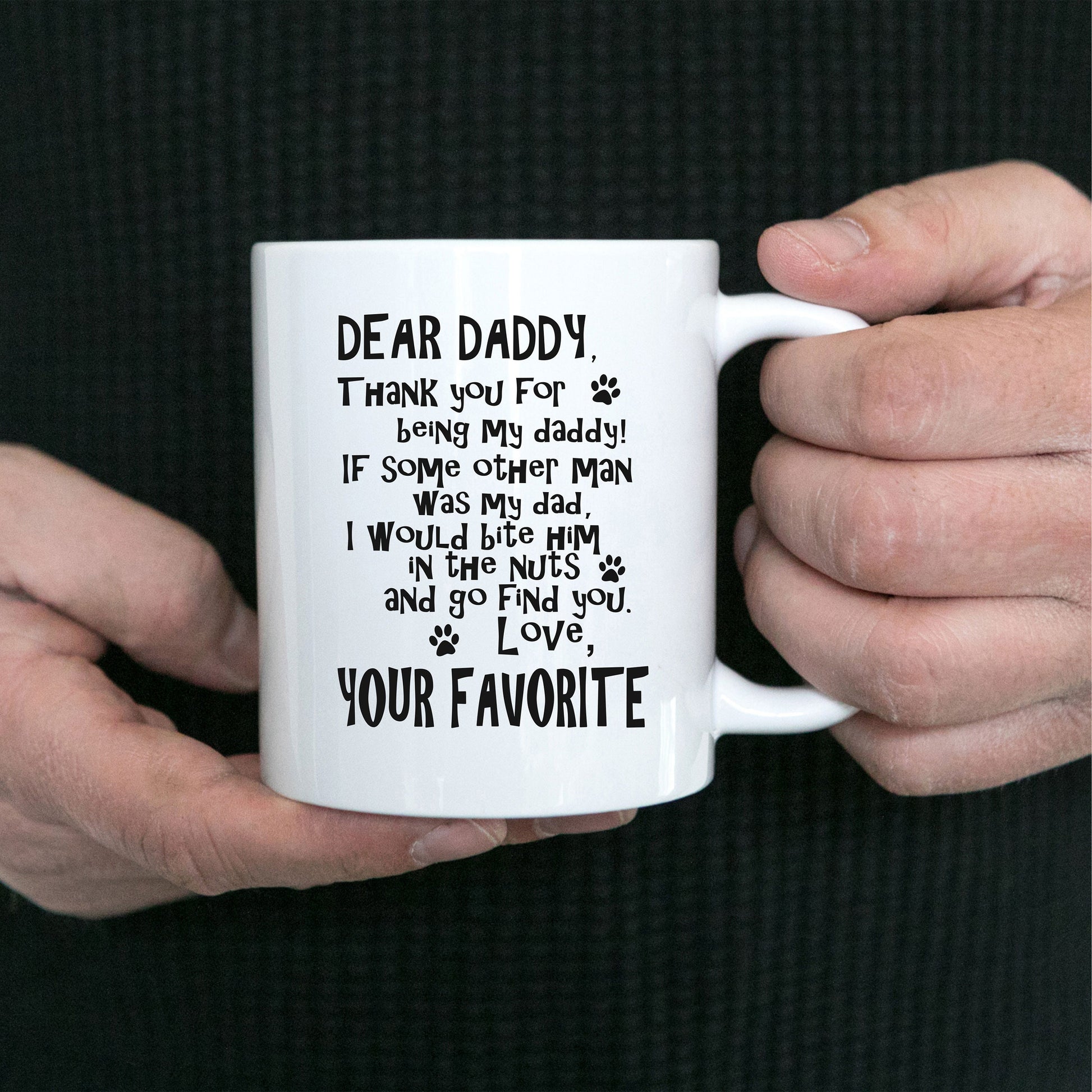 Dear Daddy Funny dog dad ceramic coffee mug - Mallard Moon Gift Shop