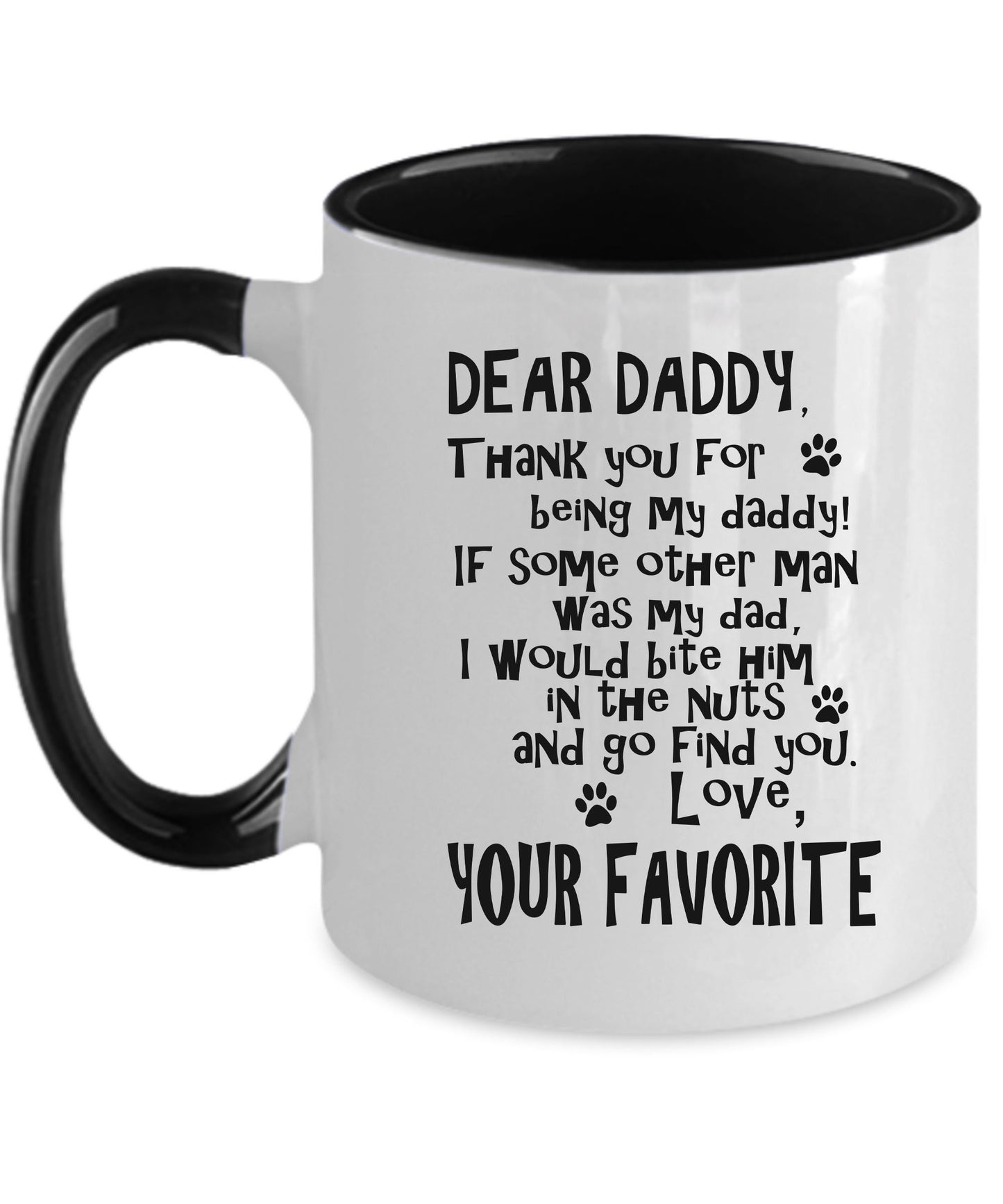 Dear Daddy Funny dog dad ceramic coffee mug - Mallard Moon Gift Shop