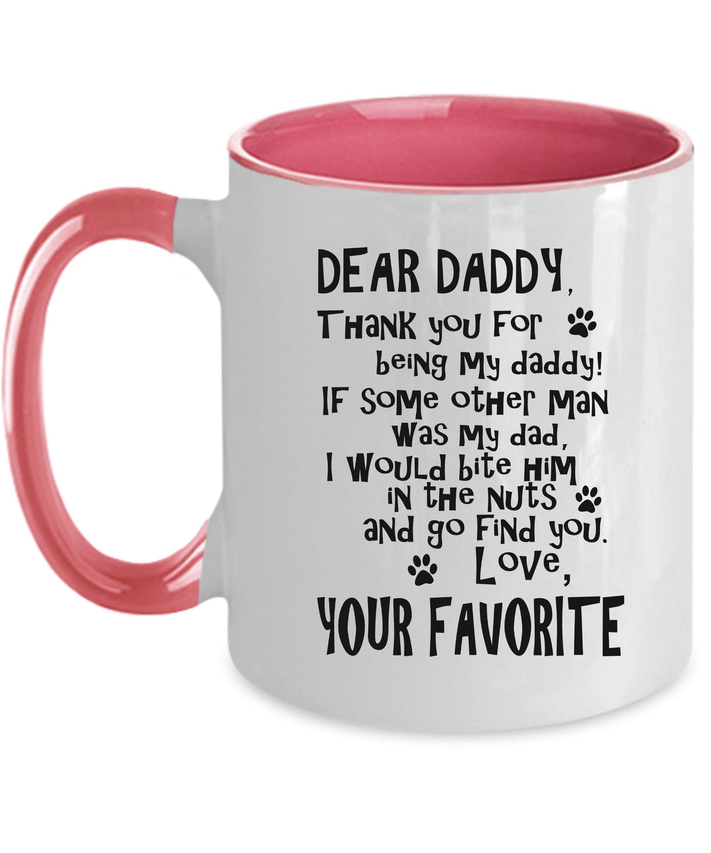 Dear Daddy Funny dog dad ceramic coffee mug - Mallard Moon Gift Shop