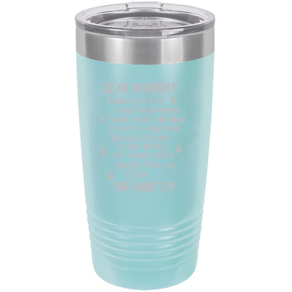 Funny Dog Mommy Polar Camel - 20 oz Ringneck Tumbler {Laser Etched No Colored Art} - Mallard Moon Gift Shop