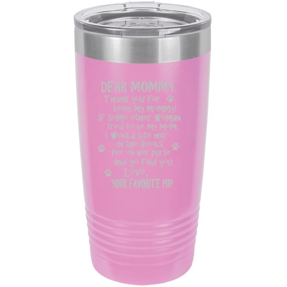 Funny Dog Mommy Polar Camel - 20 oz Ringneck Tumbler {Laser Etched No Colored Art} - Mallard Moon Gift Shop