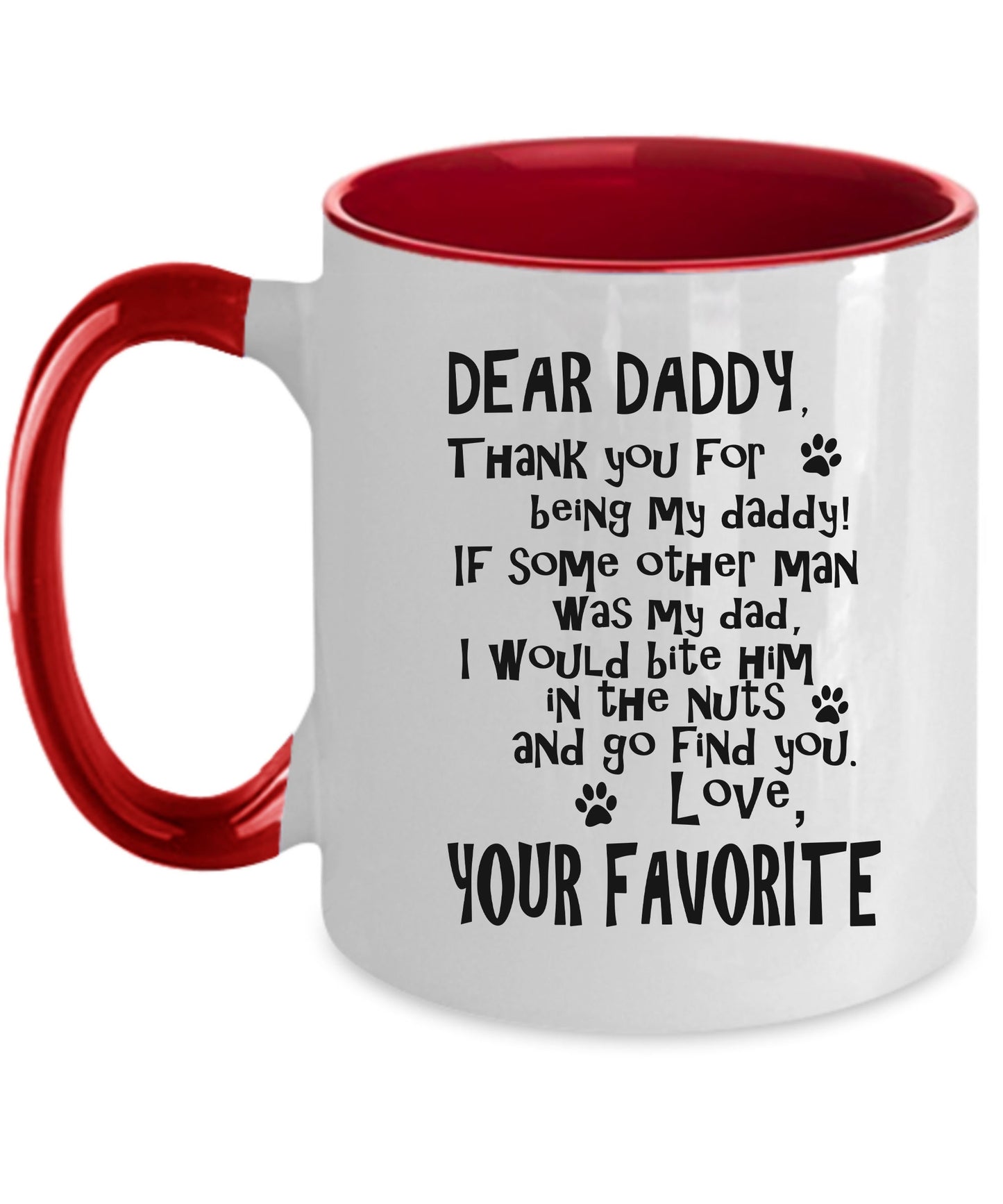 Dear Daddy Funny dog dad ceramic coffee mug - Mallard Moon Gift Shop