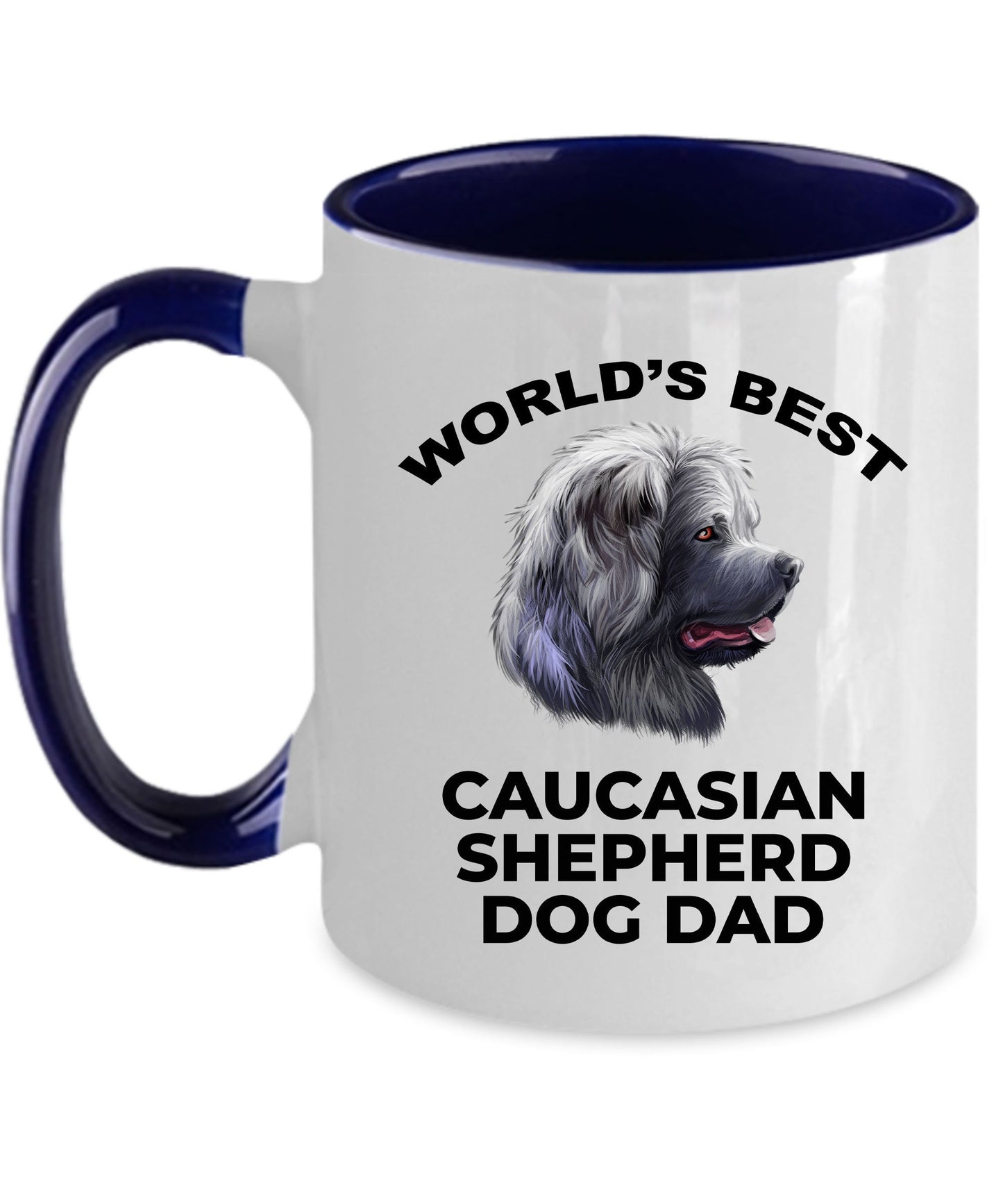 Caucasian Shepherd Best Dog Dad Custom Photo Coffee Mug - Mallard Moon Gift Shop