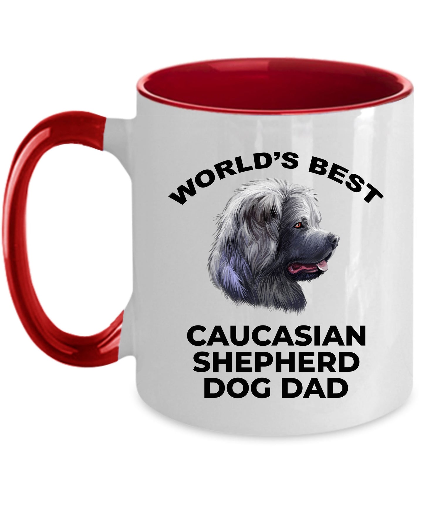 Caucasian Shepherd Best Dog Dad Custom Photo Coffee Mug - Mallard Moon Gift Shop