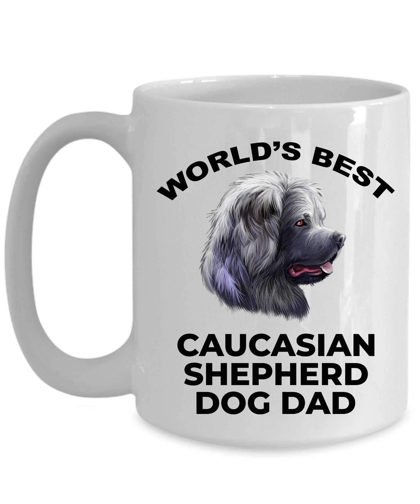 Caucasian Shepherd Best Dog Dad Custom Photo Coffee Mug - Mallard Moon Gift Shop