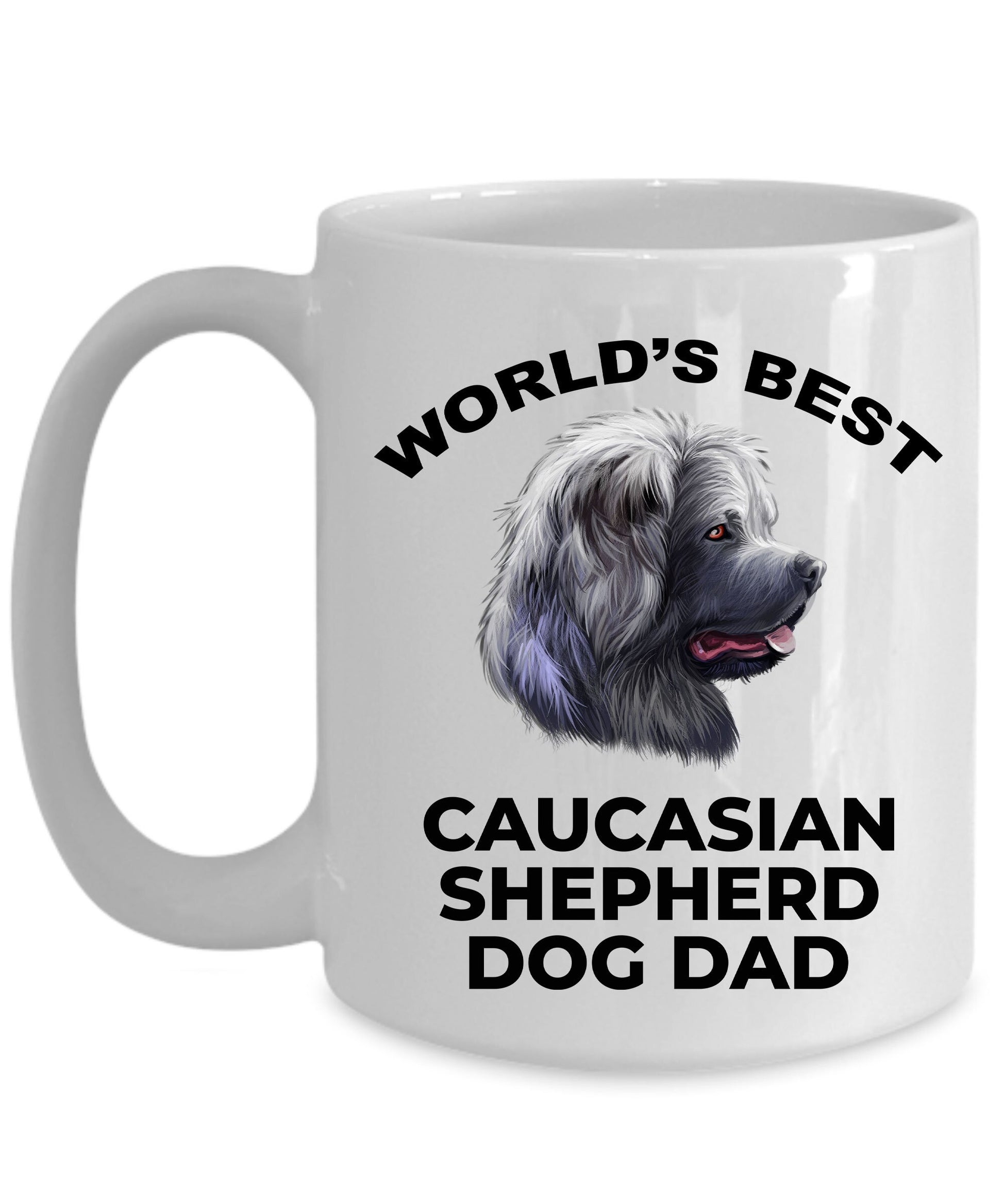 Caucasian Shepherd Best Dog Dad Custom Photo Coffee Mug - Mallard Moon Gift Shop