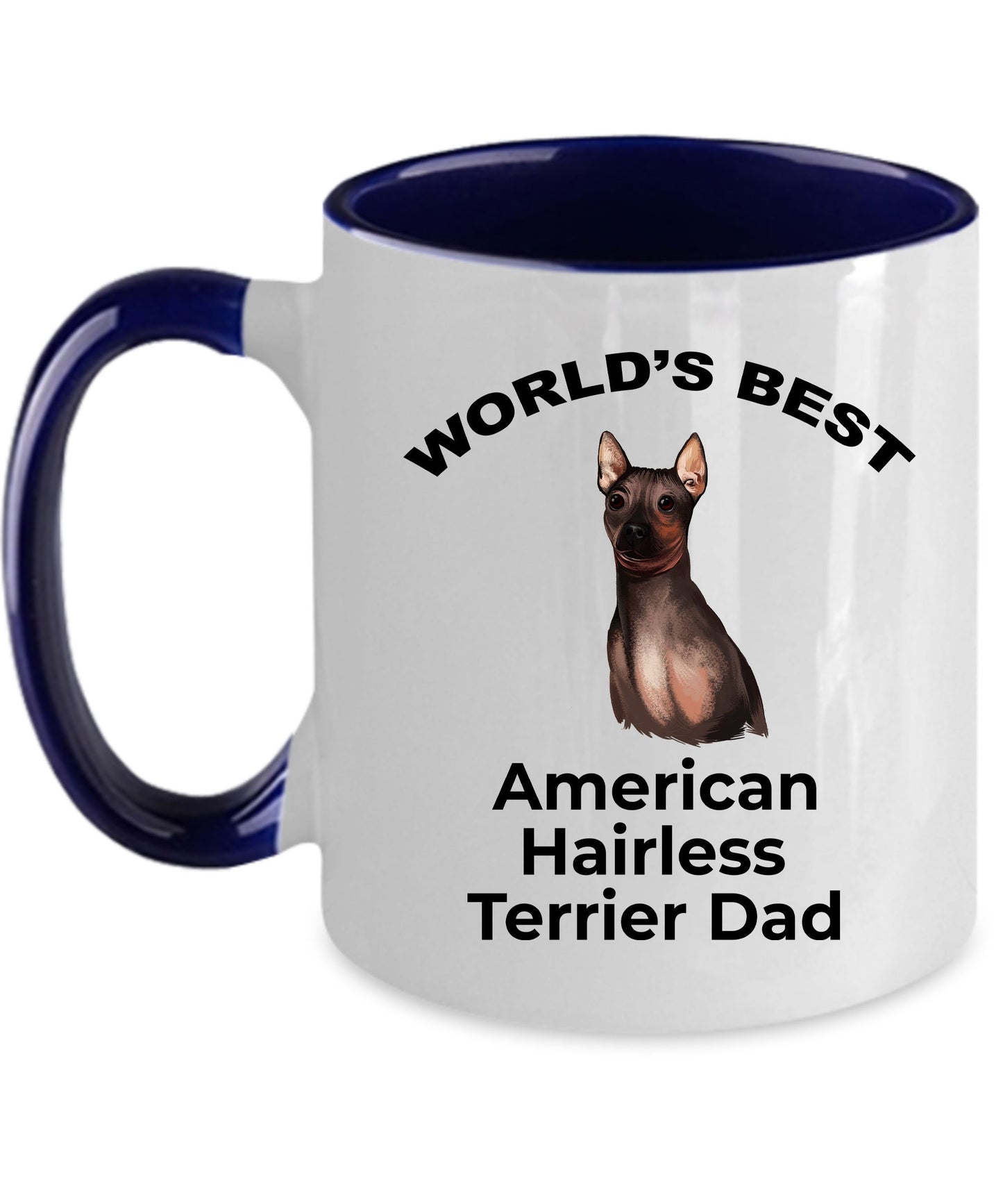 American Hairless Terrier Best Dad Coffee Mug - Mallard Moon Gift Shop