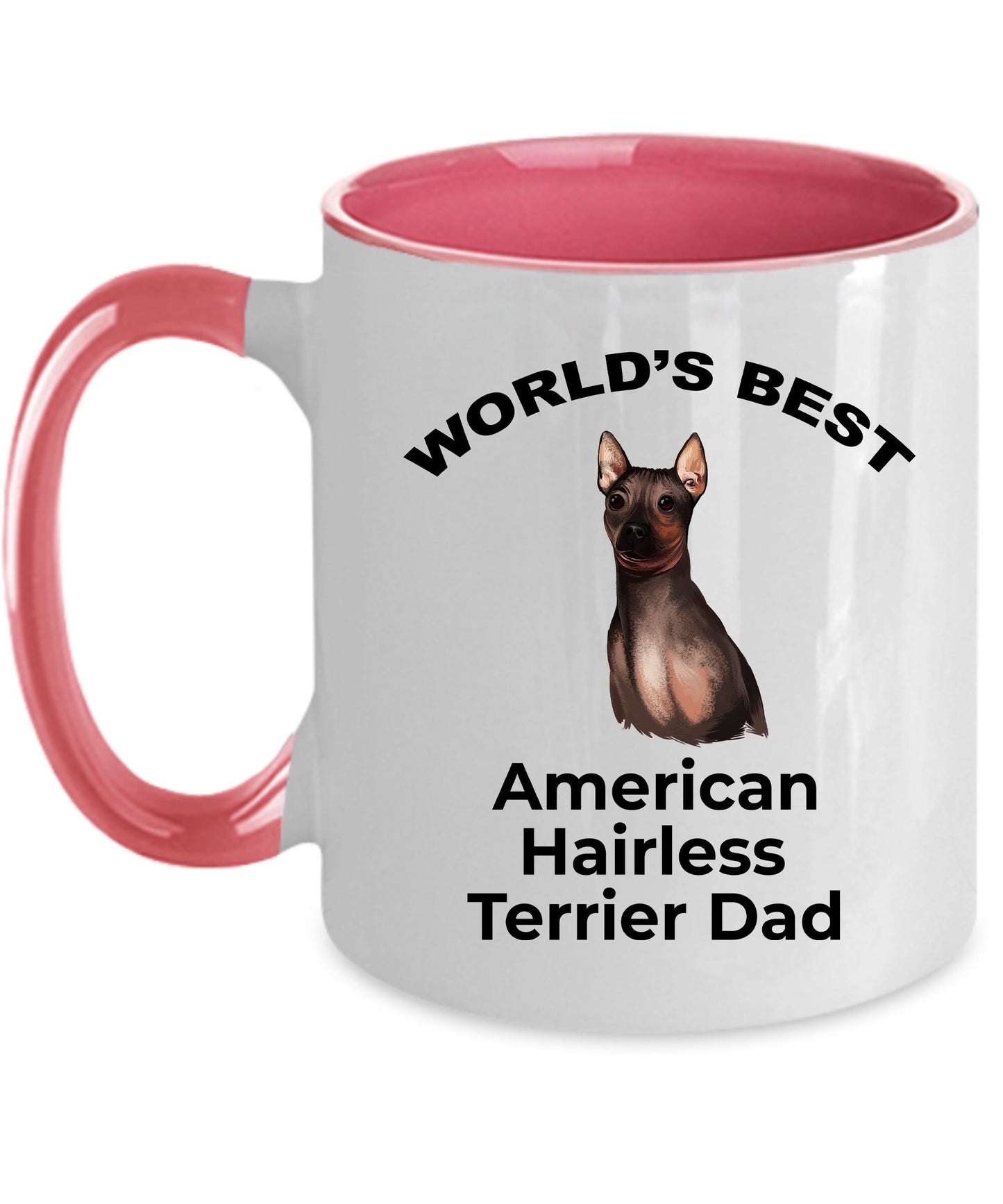 American Hairless Terrier Best Dad Coffee Mug - Mallard Moon Gift Shop