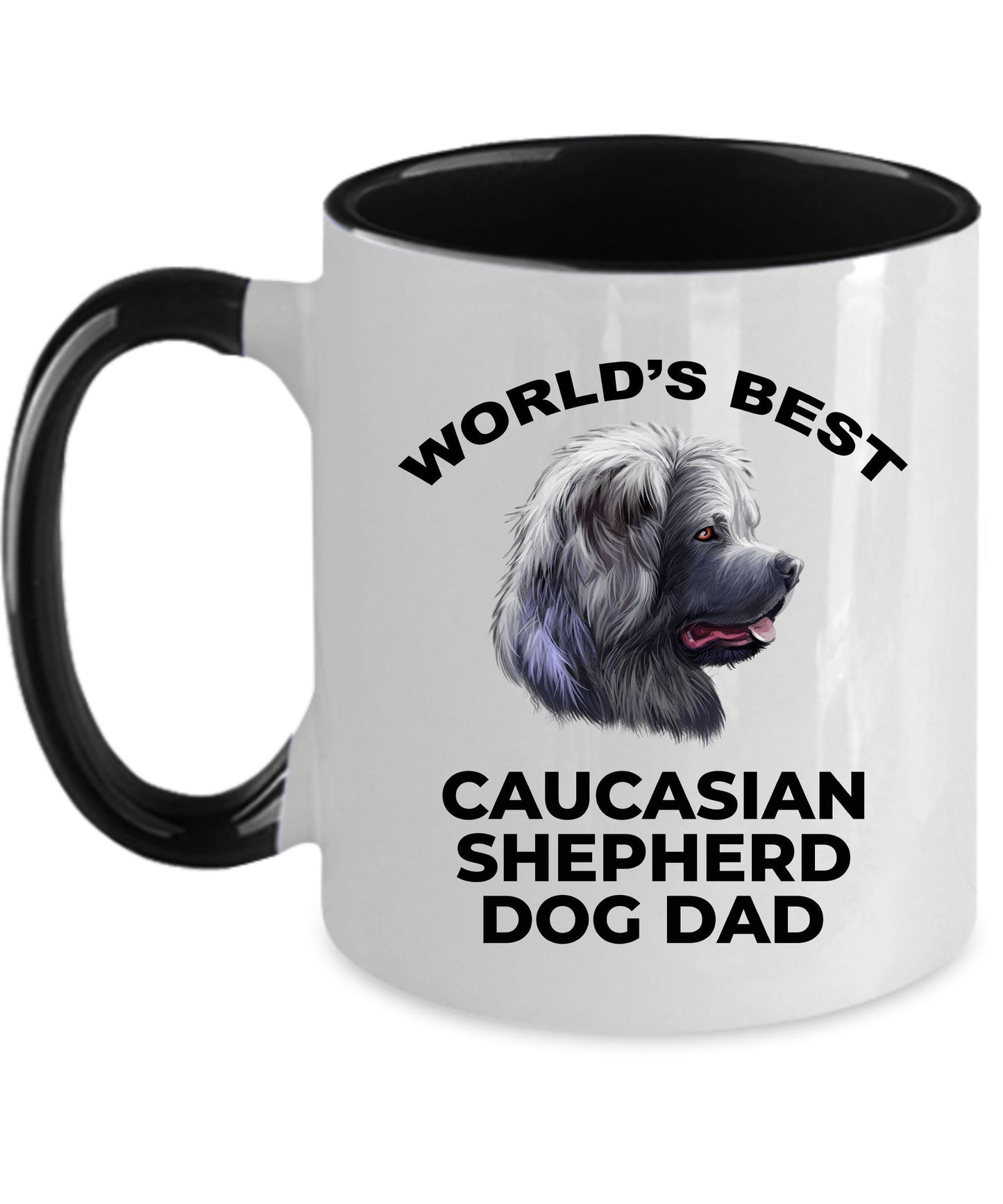 Caucasian Shepherd Best Dog Dad Custom Photo Coffee Mug - Mallard Moon Gift Shop