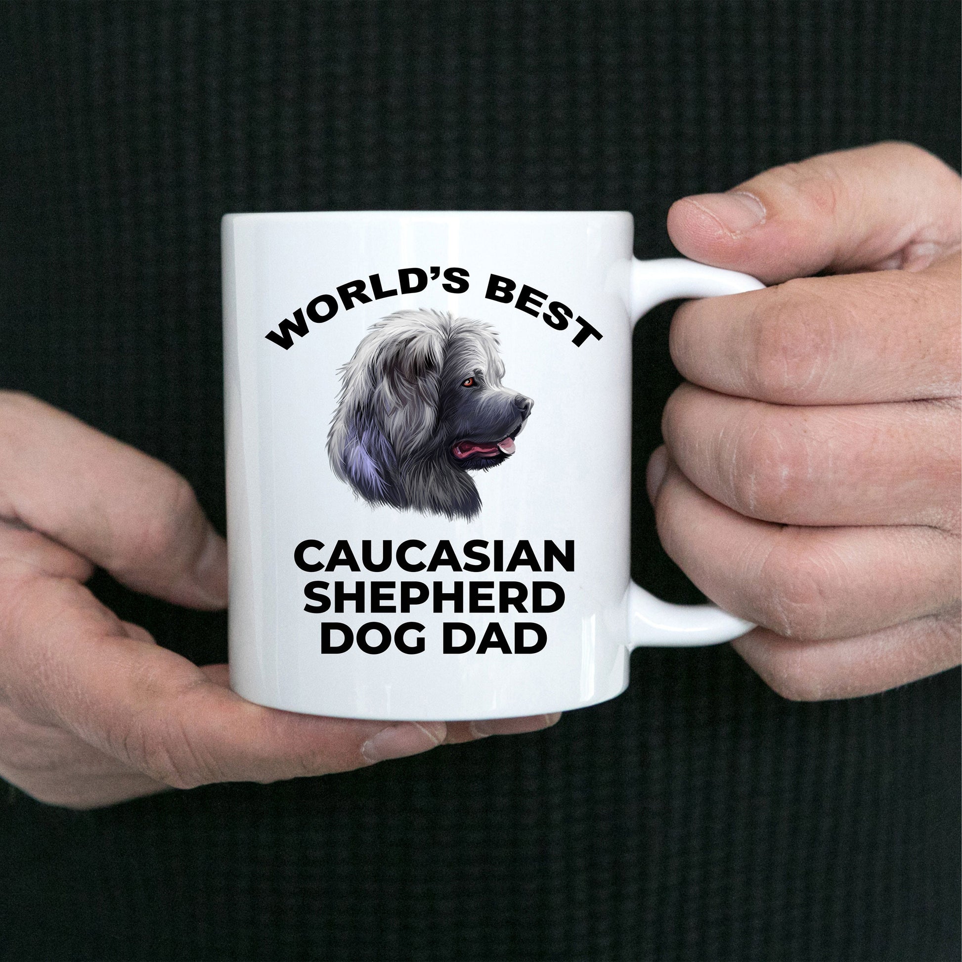 Caucasian Shepherd Best Dog Dad Custom Photo Coffee Mug - Mallard Moon Gift Shop