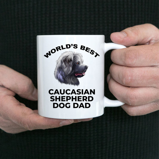 Caucasian Shepherd Best Dog Dad Custom Photo Coffee Mug - Mallard Moon Gift Shop