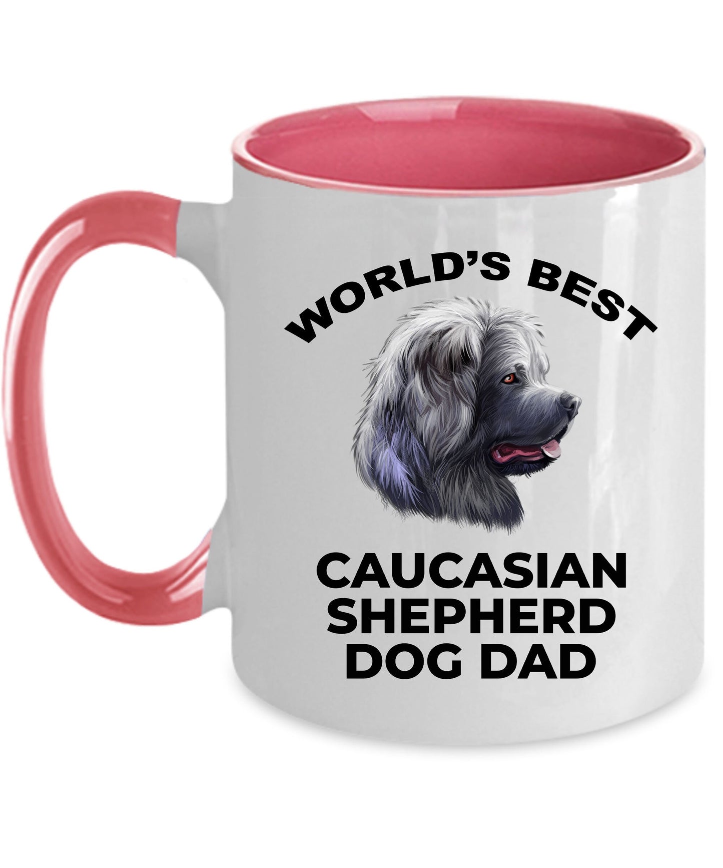 Caucasian Shepherd Best Dog Dad Custom Photo Coffee Mug - Mallard Moon Gift Shop