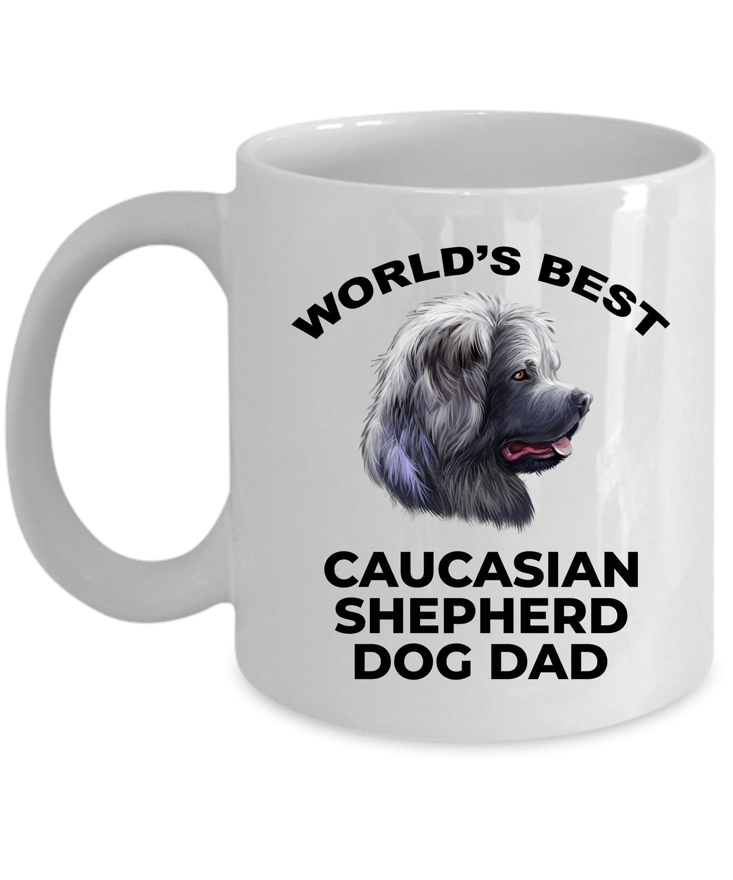 Caucasian Shepherd Best Dog Dad Custom Photo Coffee Mug - Mallard Moon Gift Shop