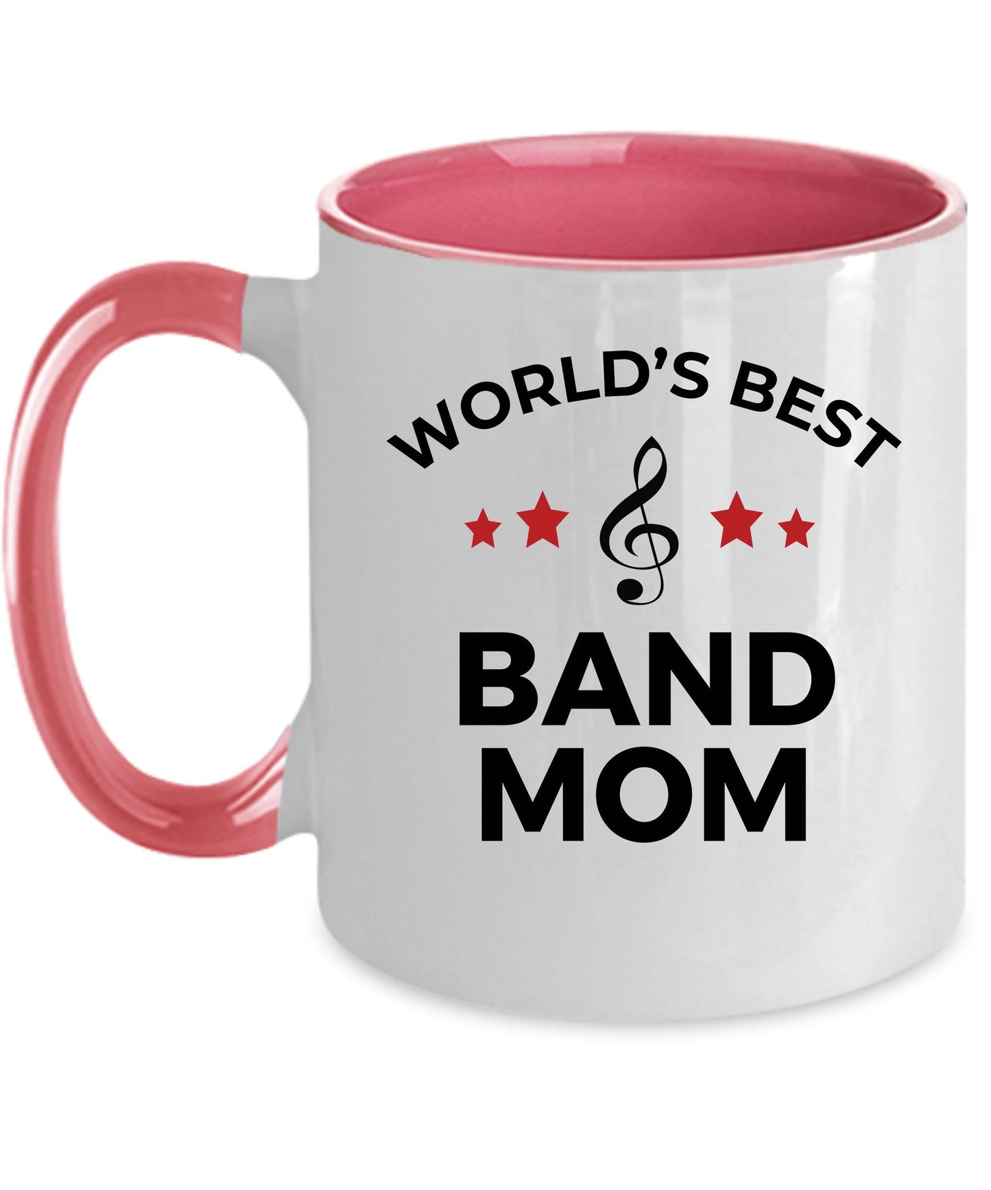 Best Band Mom Ceramic Coffee Mug Personalized white, two-tone black, red, navy, pink - Mallard Moon Gift Shop